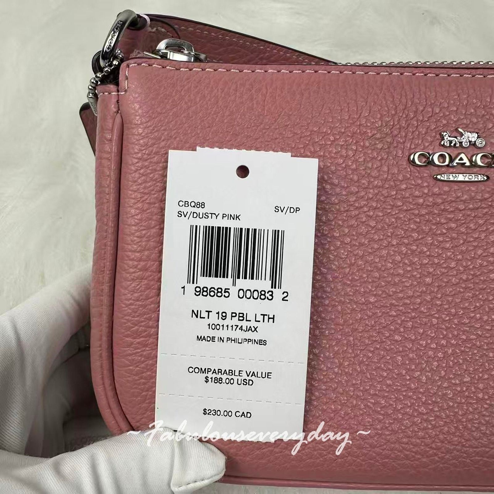 Coach Coach Nolita 19 Wristlet Handbag Clutch Leather Dusty Pink Size ONE SIZE - 6 Thumbnail