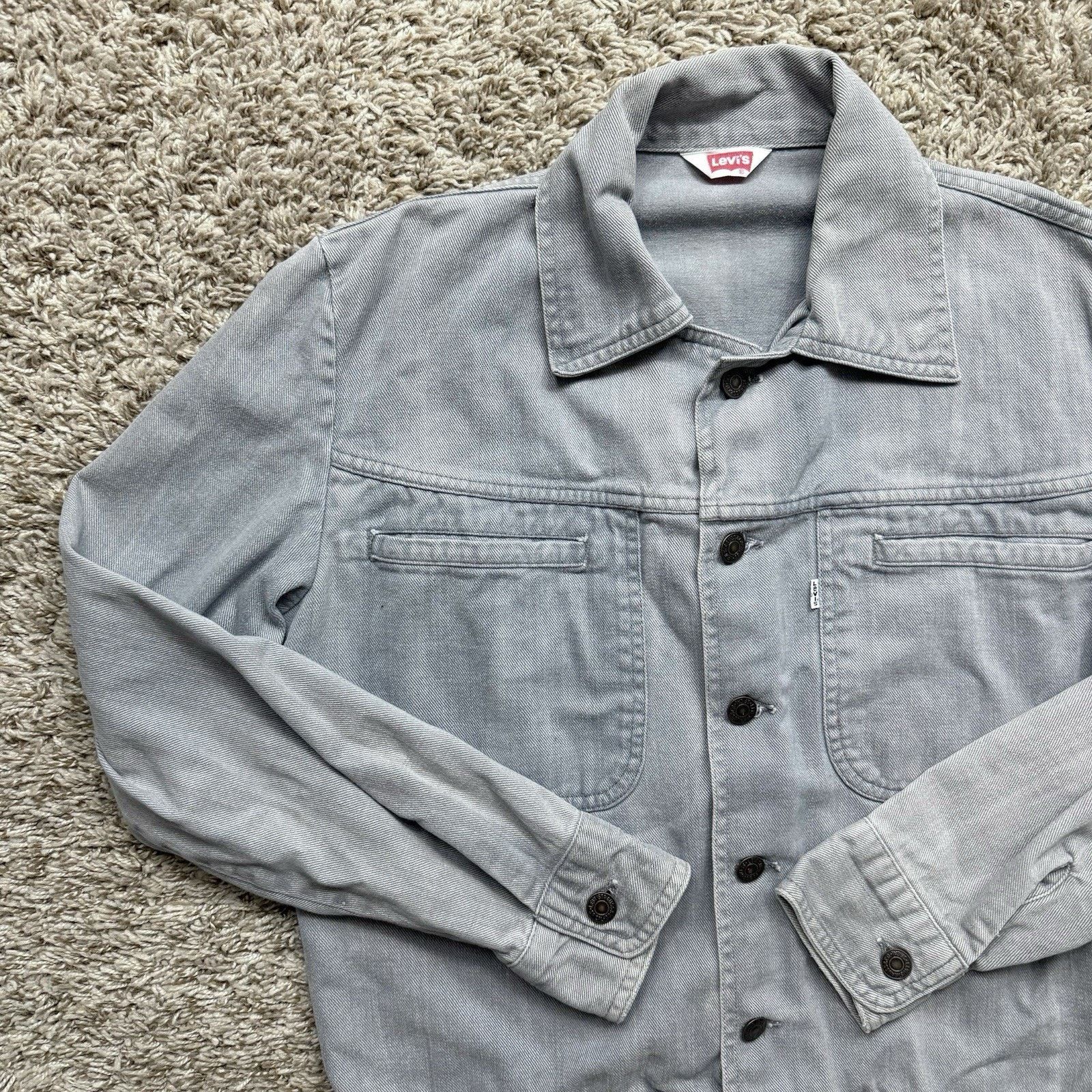 Levi's × Vintage Vintage 80’s Levi’s Grey Western Button Up Cotton Jacket Size M / US 6-8 / IT 42-44 - 4 Thumbnail