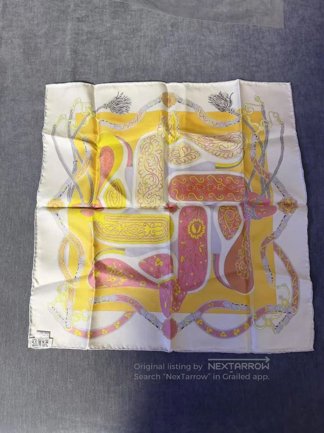 Japanese Brand Hermes Silk Square Scarf. Size ONE SIZE - 2 Thumbnail