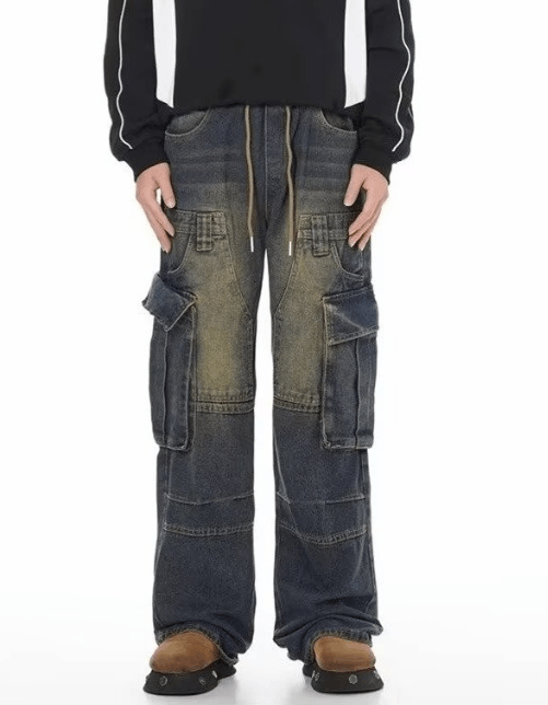 Japanese Brand × Jean Fashion street men's American retro washed cargo jeans Size US 32 / EU 48 - 1 Thumbnail