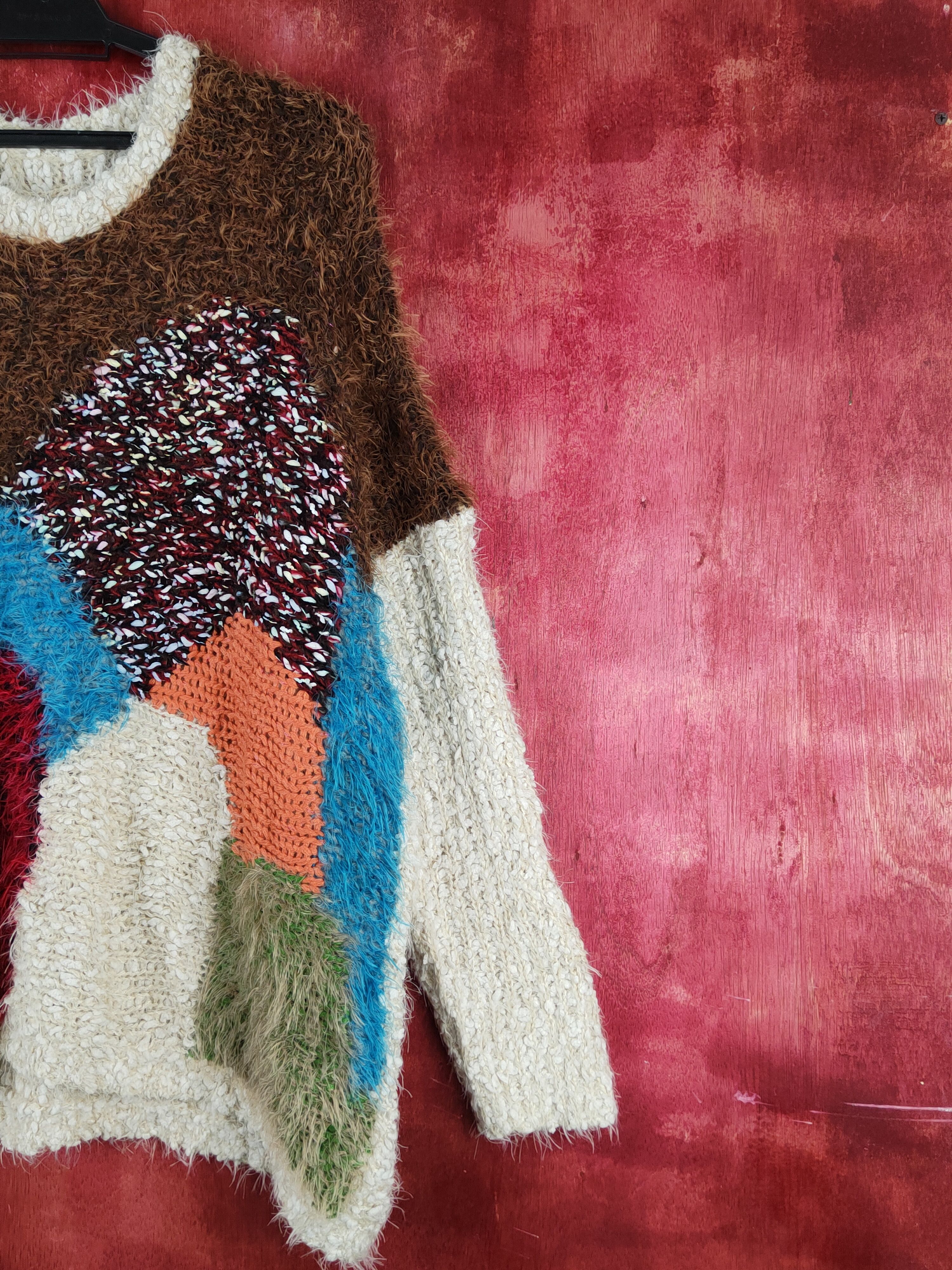 Japanese Brand Japanese Brand Mix Shag Shaggy Fur Mohair Knitwear #S2232 Size US XL / EU 56 / 4 - 5 Thumbnail