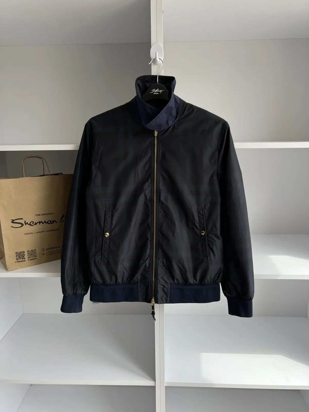 Burberry × Vintage Vintage Burberry Blue Plaid Reversible Double-Zipper Jacket Size US L / EU 52-54 / 3 - 1 Thumbnail