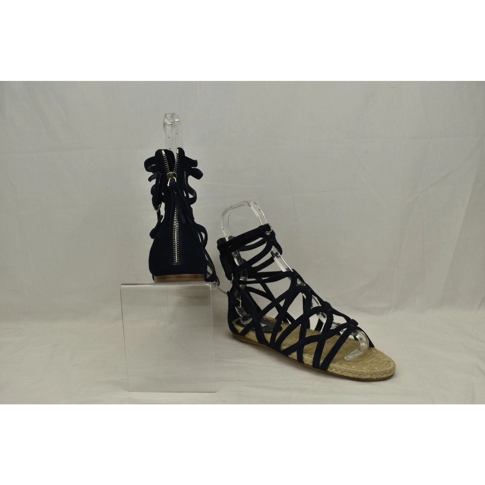 Prada NEW MIU MIU PRADA BLUE SUEDE GLADIATOR FLATS SANDALS 38 Size US 8 / IT 38 - 9 Thumbnail