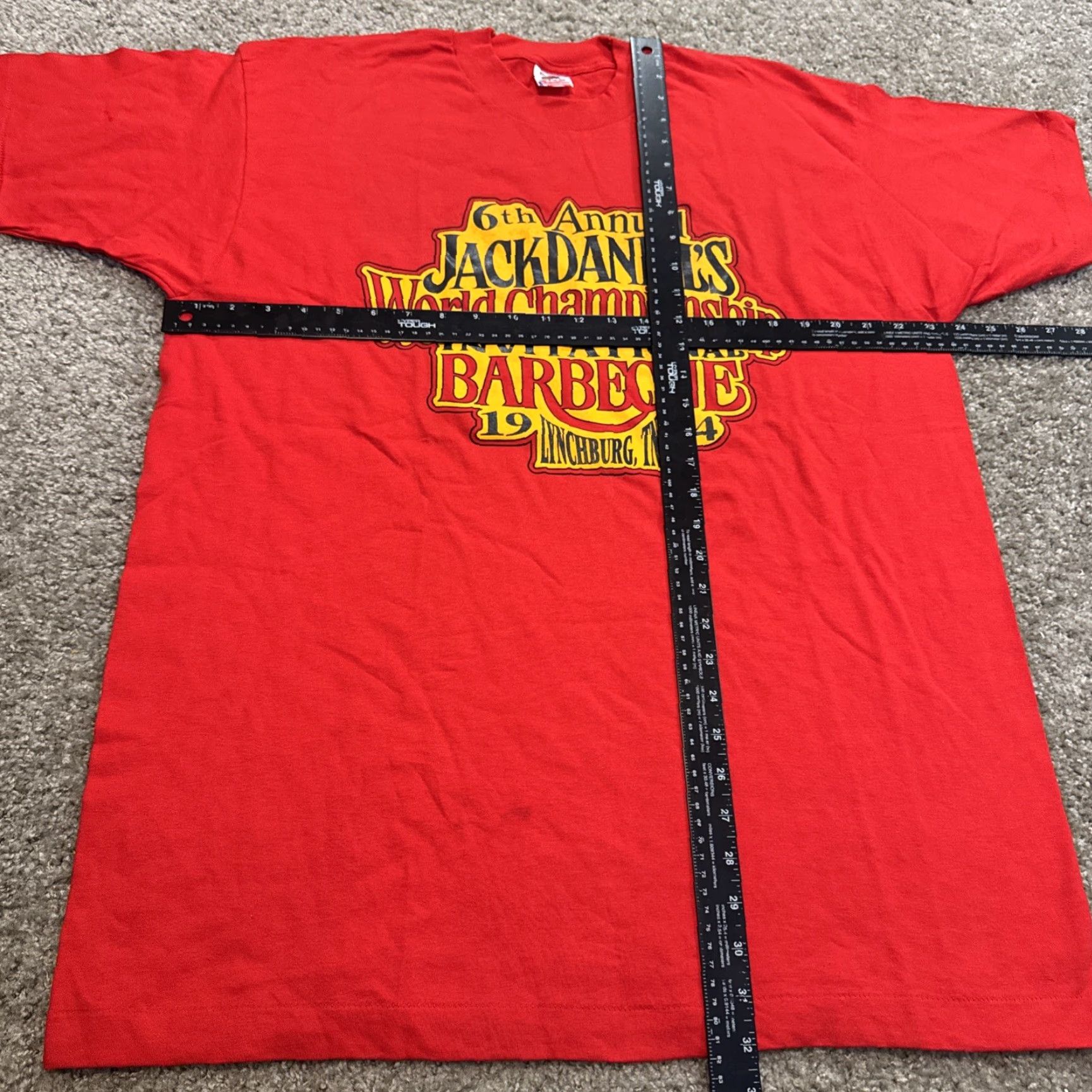 Vintage VINTAGE 1994 Jack Daniels World Championship Barbeque BBQ T-Shirt XL Red Men Shirt Size US XL / EU 56 / 4 - 5 Thumbnail