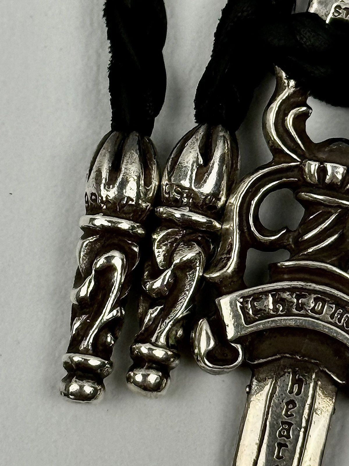 Chrome Hearts Chrome hearts - Dagger Pendant - Leather Necklace Size ONE SIZE - 5 Thumbnail