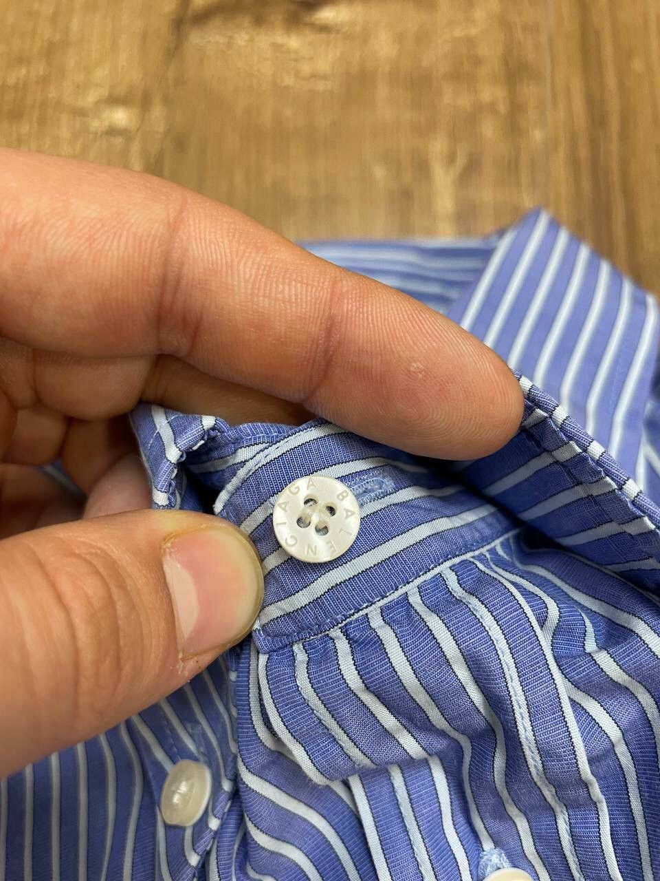 Balenciaga Vintage Balenciaga 90’s Y2K Button Ups Striped Blue Shirt Size US M / EU 48-50 / 2 - 8 Thumbnail