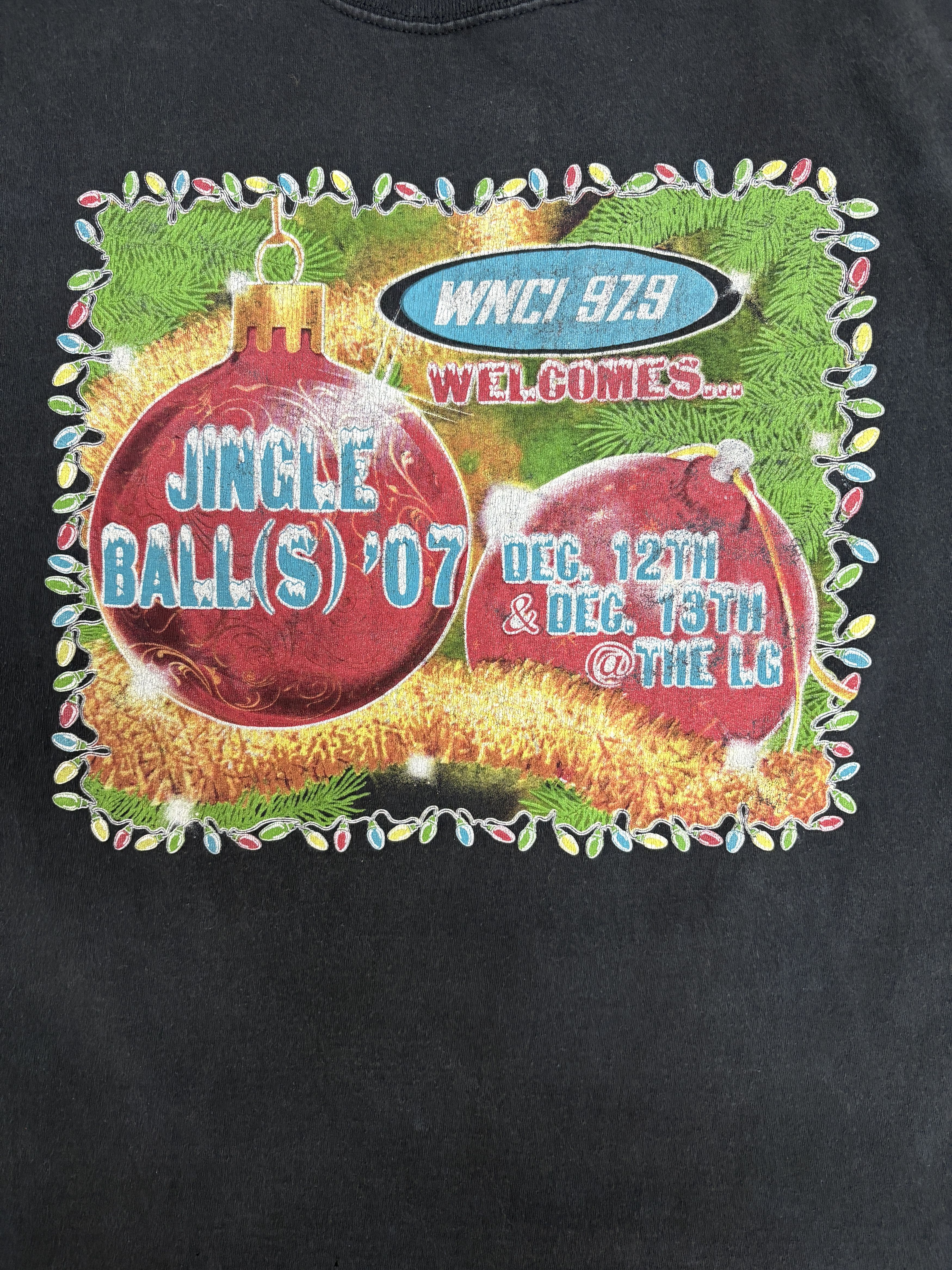 Vintage WNCI 97.9 Jingle Ball(s) '07 Vintage Black T-Shirt Tee Size US L / EU 52-54 / 3 - 2 Thumbnail