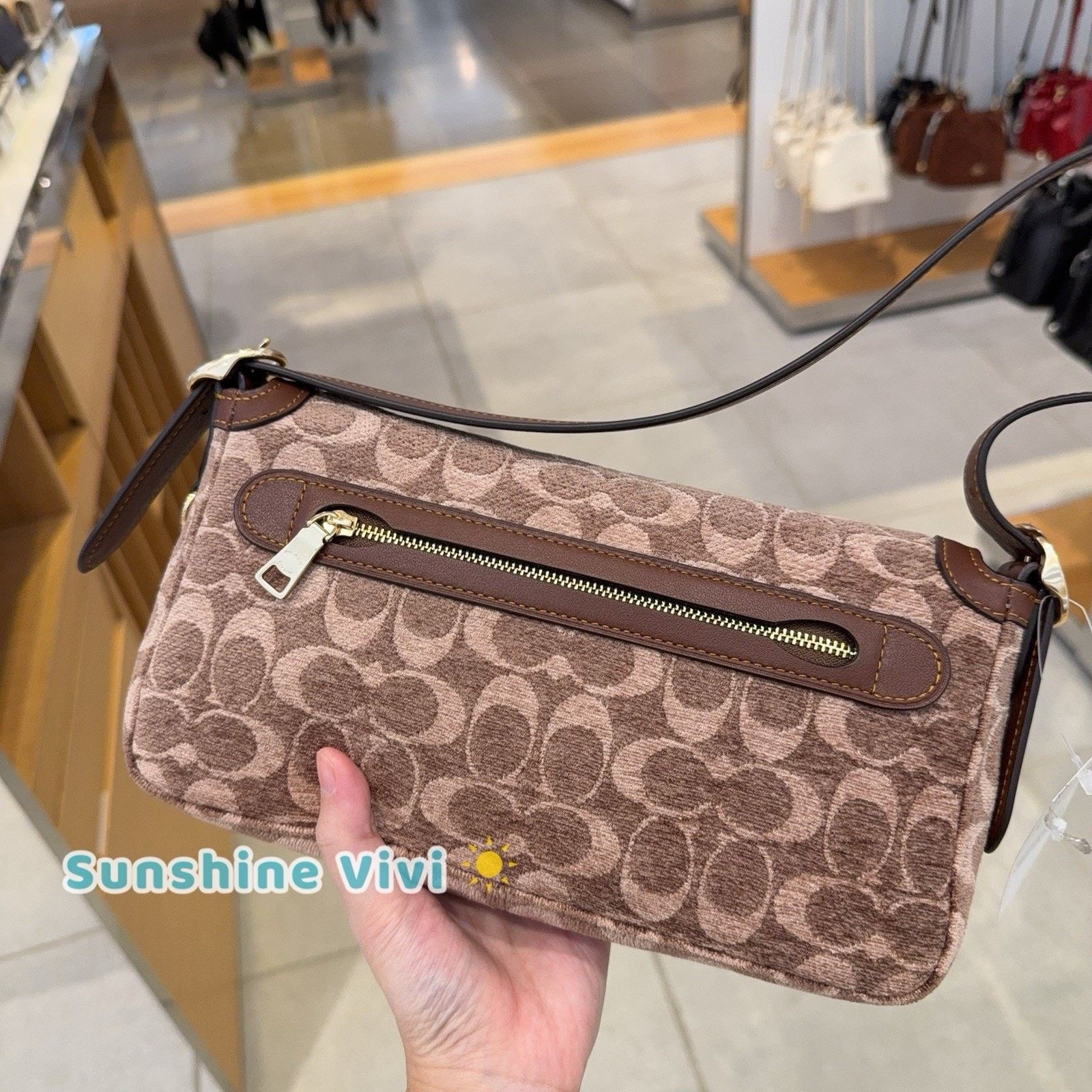 Coach NWT Coach Etta Small Flap Shoulder Bag Chenille CCV65 Size ONE SIZE - 3 Thumbnail