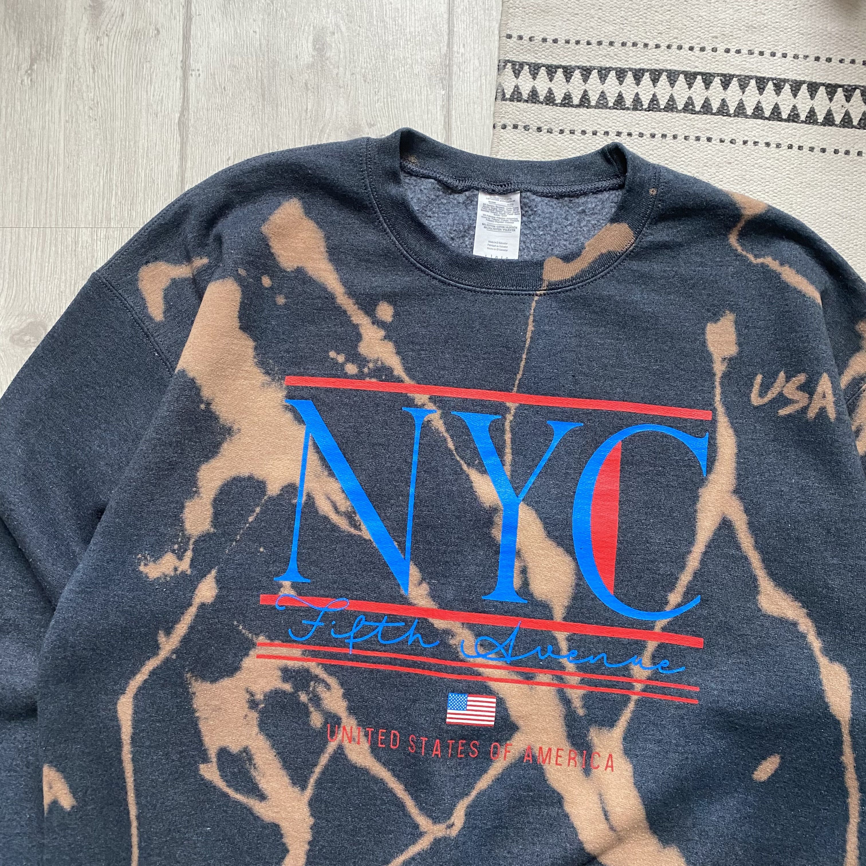 Hanes Custom Vintage New York NYC USA Sweatshirt Size US L / EU 52-54 / 3 - 3 Thumbnail
