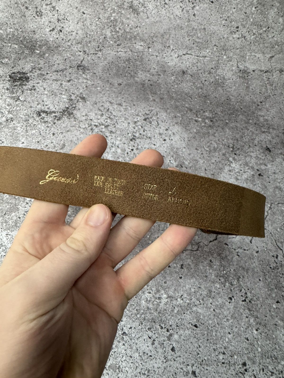 Guess × Vintage Guess Belt Leather Brown Made in Italy Size ONE SIZE - 3 Thumbnail