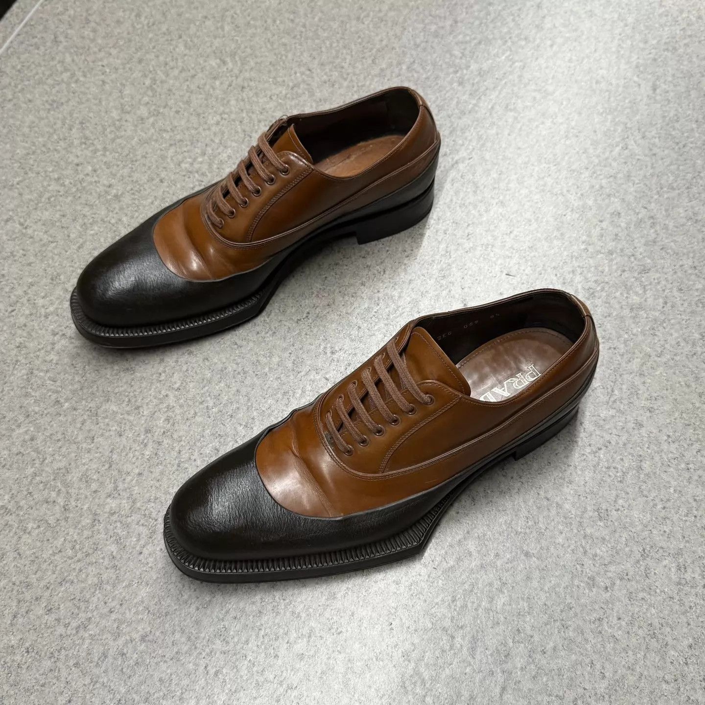 Prada Prada 2E Runway Black & Brown Leather Shoes US 8.5 Size US 8.5 / EU 41-42 - 5 Thumbnail