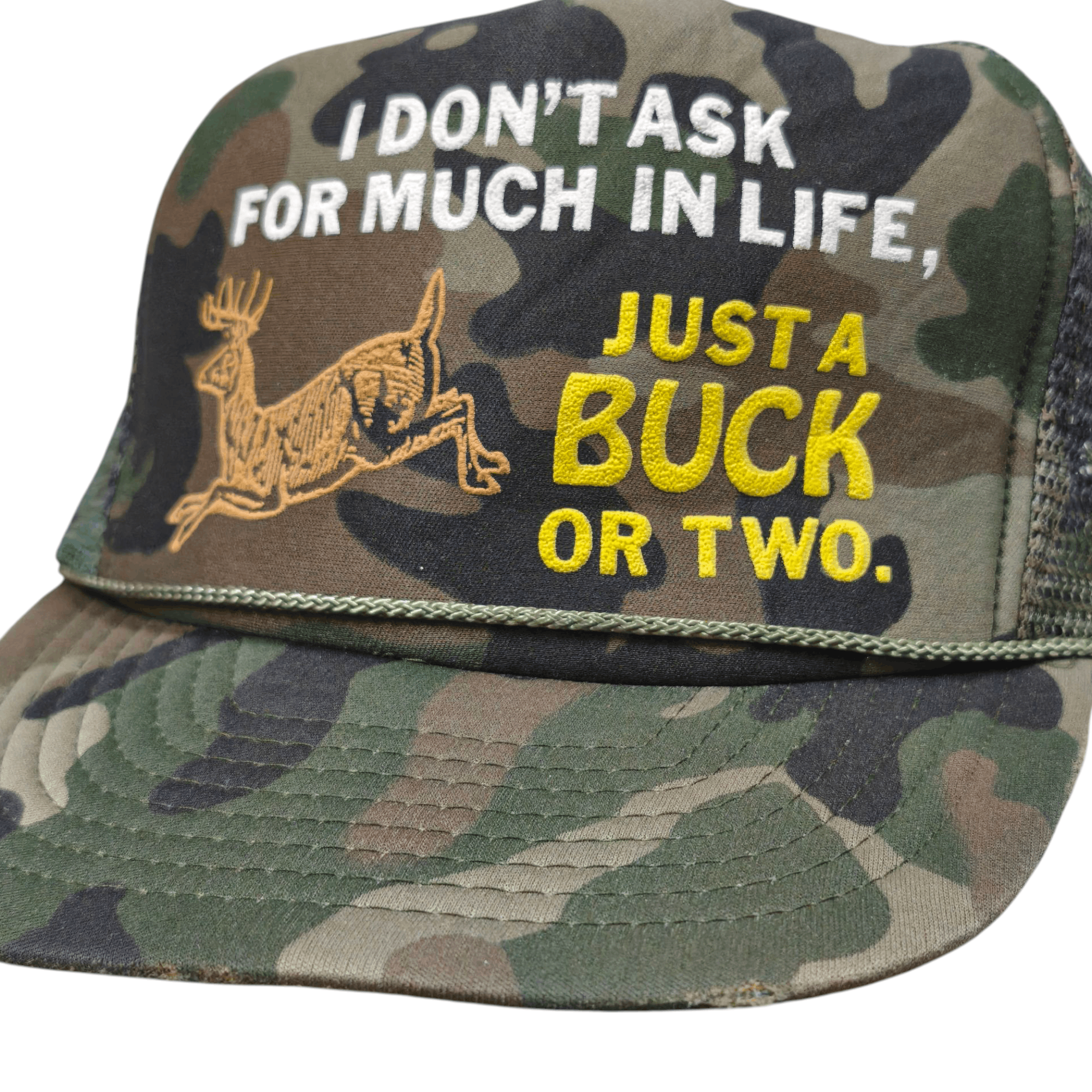 Vintage Vintage 80s Camo Trucker Hat Deer Hunting Mesh Snapback Size ONE SIZE - 8 Thumbnail