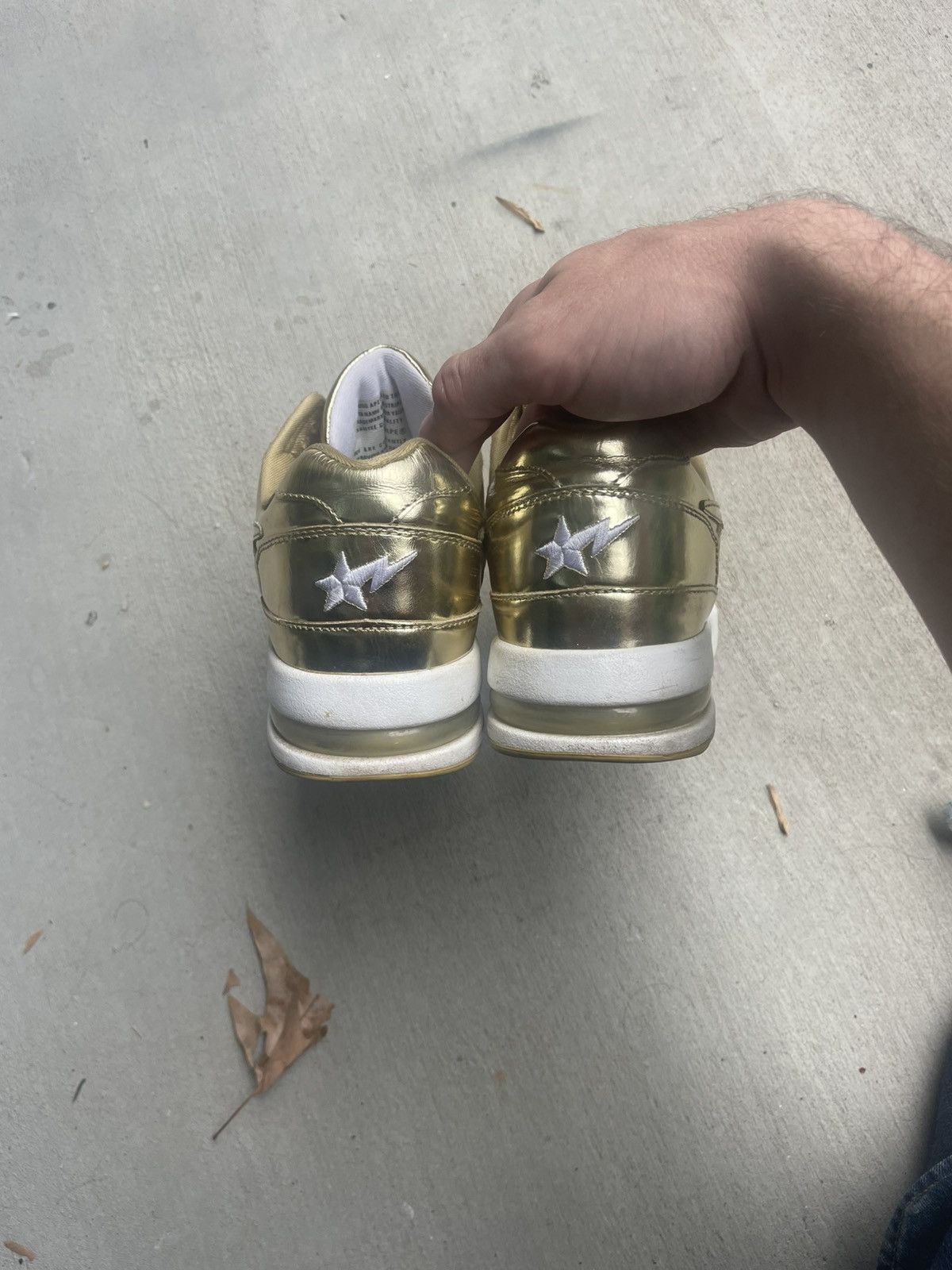 Bape Bape Bapesta Gold Trainers Size US 8.5 / EU 41-42 - 6 Thumbnail