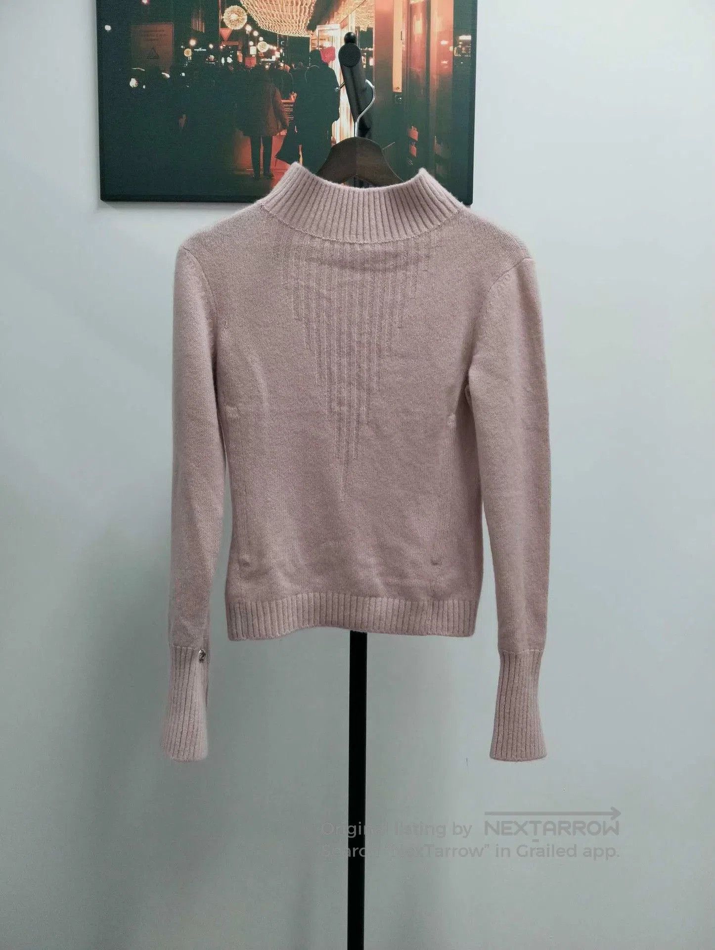Chanel pink high-neck knitted sweater by chanel. Size US S / EU 44-46 / 1 - 1 Thumbnail