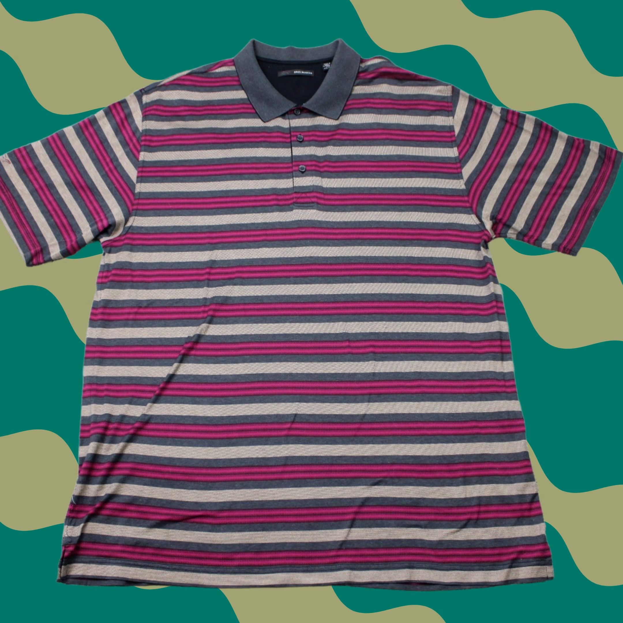 Vintage Greg Norman Polo Shirt Mens 2XL Purple Striped Sports Polo S/S Classic Golf Shirt Mens Size US XXL / EU 58 / 5 - 1 Thumbnail