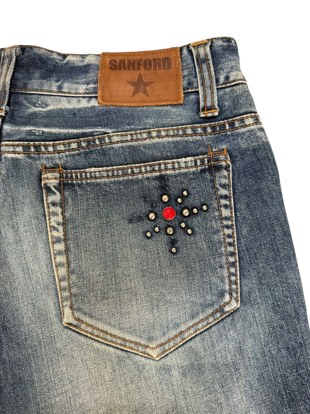 Tornado Mart Flared Jeans Sanford Distressed Faded Bootcut Denim Size US 31 - 23 Thumbnail