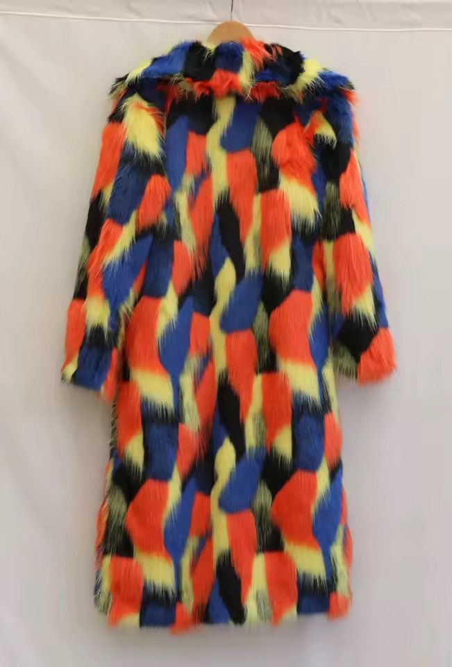 Other Streetwear Designer Colourful Fur Warm Midi Coat Size L / US 10 / IT 46 - 4 Thumbnail