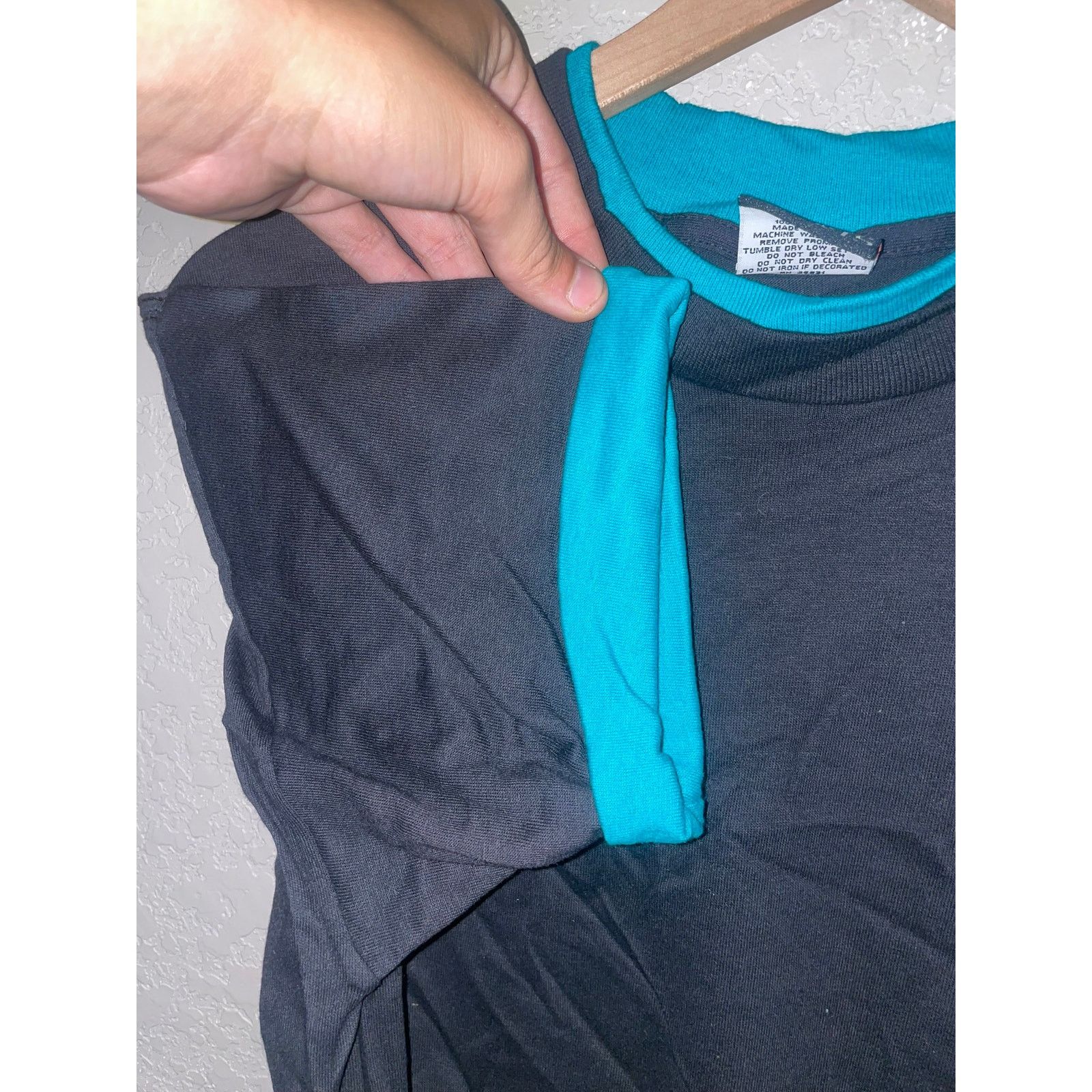 Vintage 90s Signal Sport Black Teal Double Collared Blank Shirt M Size US M / EU 48-50 / 2 - 3 Thumbnail