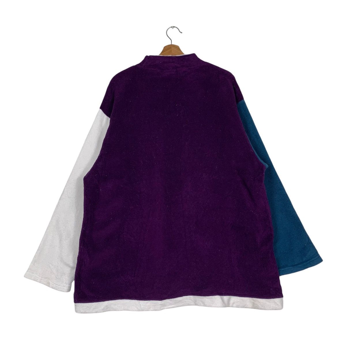 Japanese Brand LOUIS VERSUS Big Logo Colorblock Pullover Fleece #1259-C57 Size US M / EU 48-50 / 2 - 7 Thumbnail
