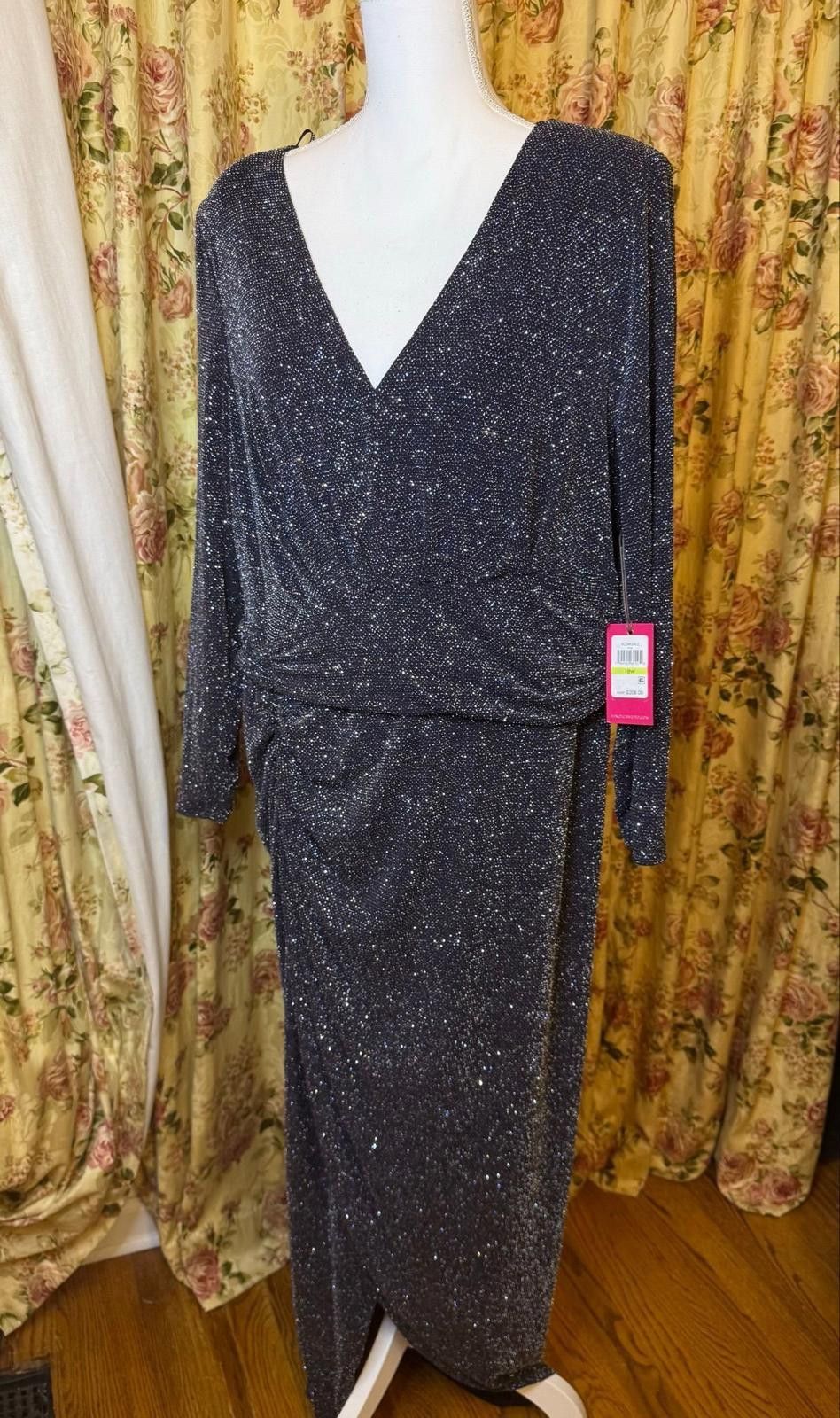 Vince Camuto Vince Camuto Blue Sparkle Maxi V-neck Dress Size 18W NWT Size XXL / US 16-18 / IT 52-54 - 1 Thumbnail