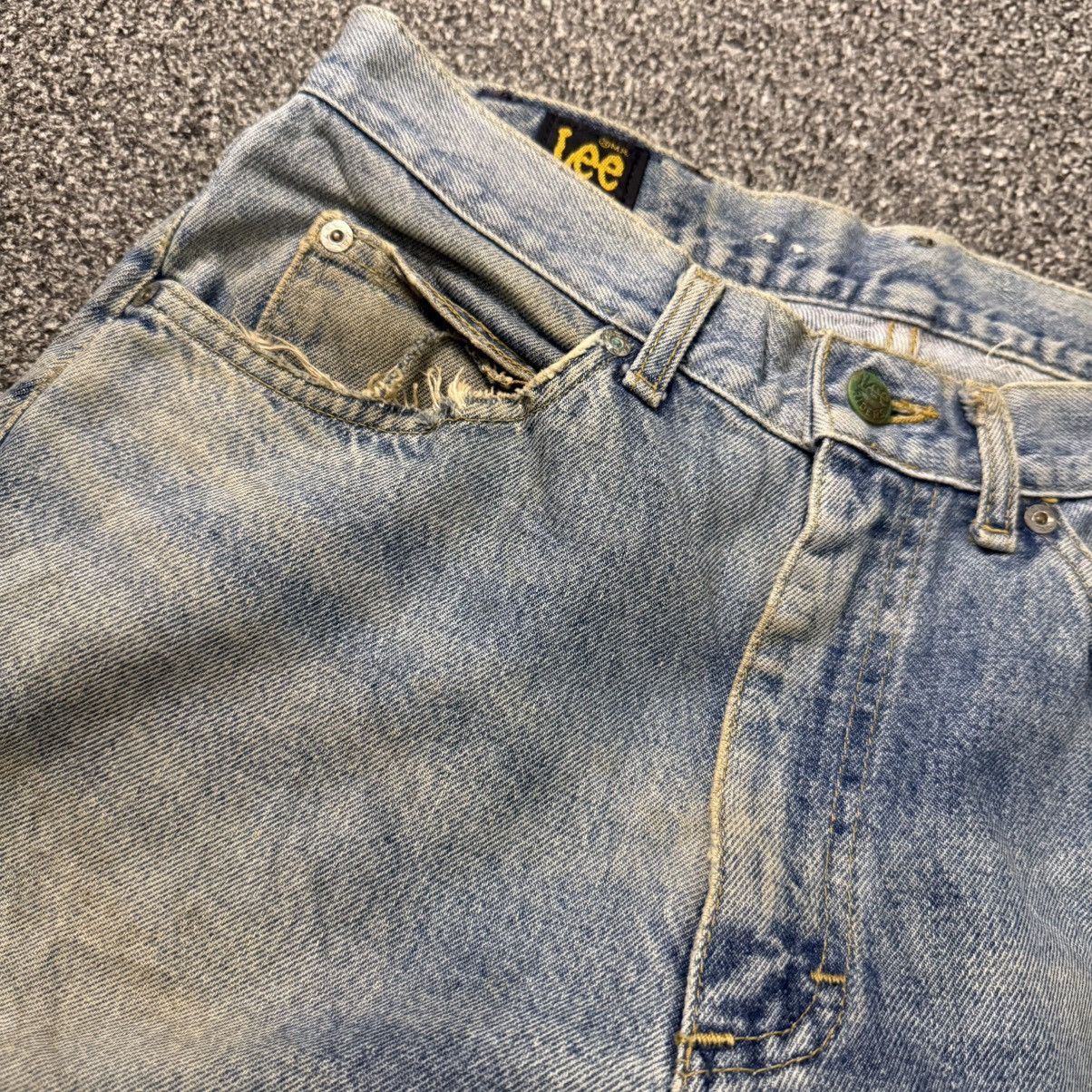Cowboy Equipment Vintage 90s Lee Usa Thrashed Jeans Size US 32 / EU 48 - 7 Thumbnail