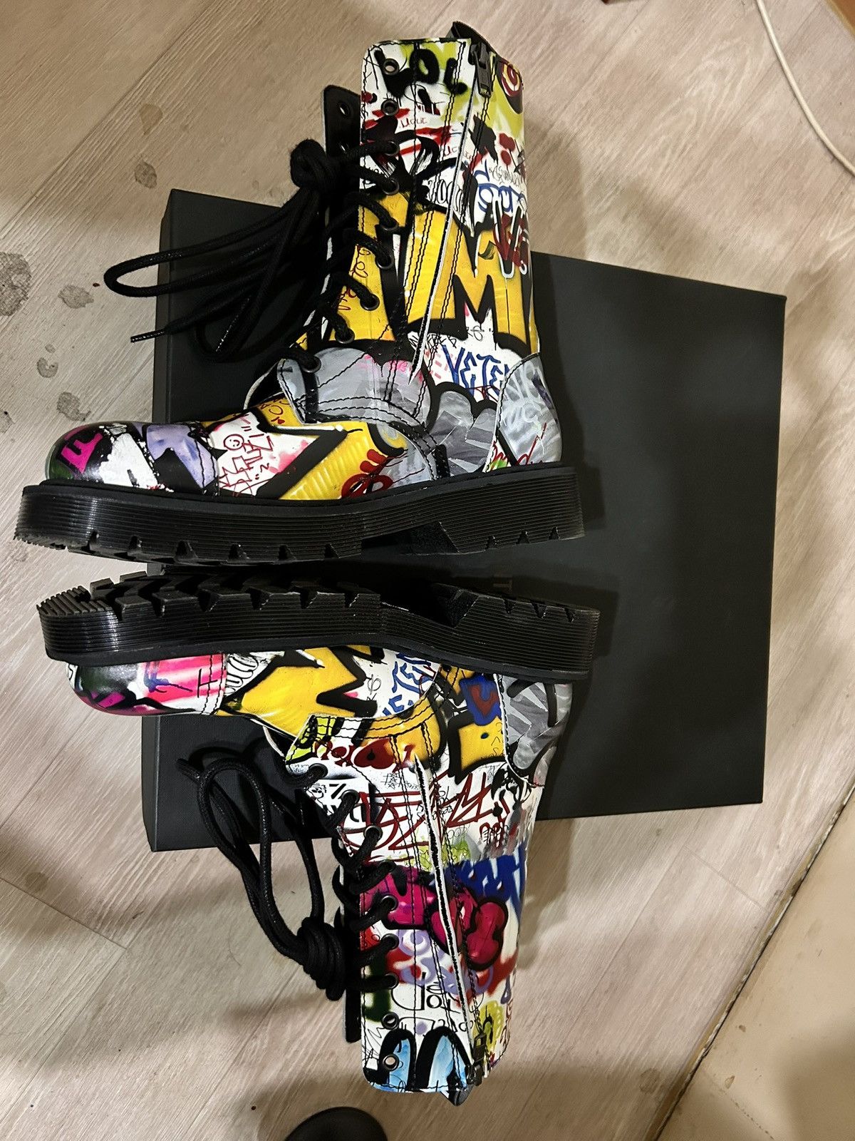 Vetements Vetements lace-up graffiti combat boots Size US 7 / EU 40 - 6 Thumbnail