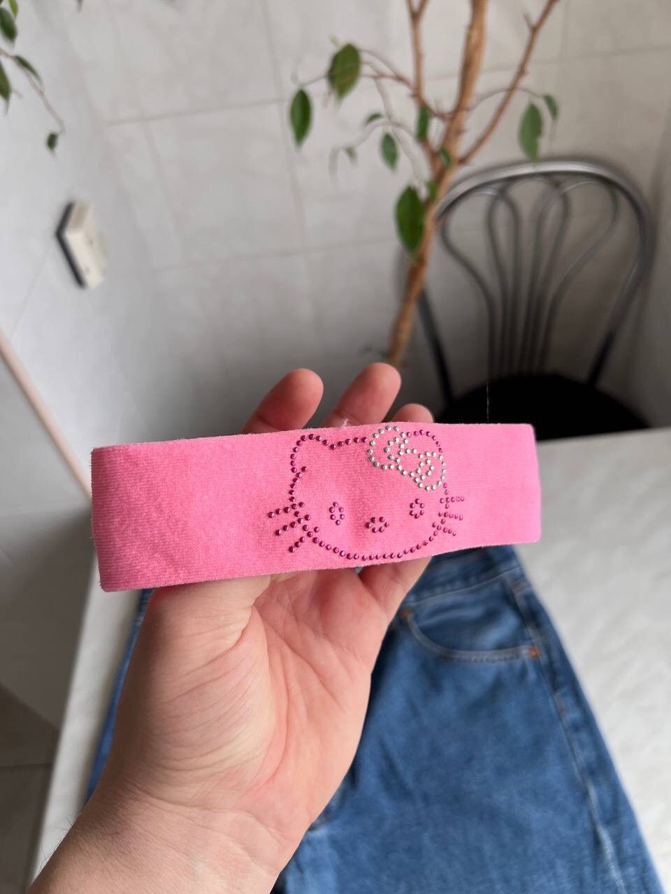 Japanese Brand × Vintage Y2k Hello Kitty Headband Hat Cat Big Logo 00s Elastic Size ONE SIZE - 4 Thumbnail
