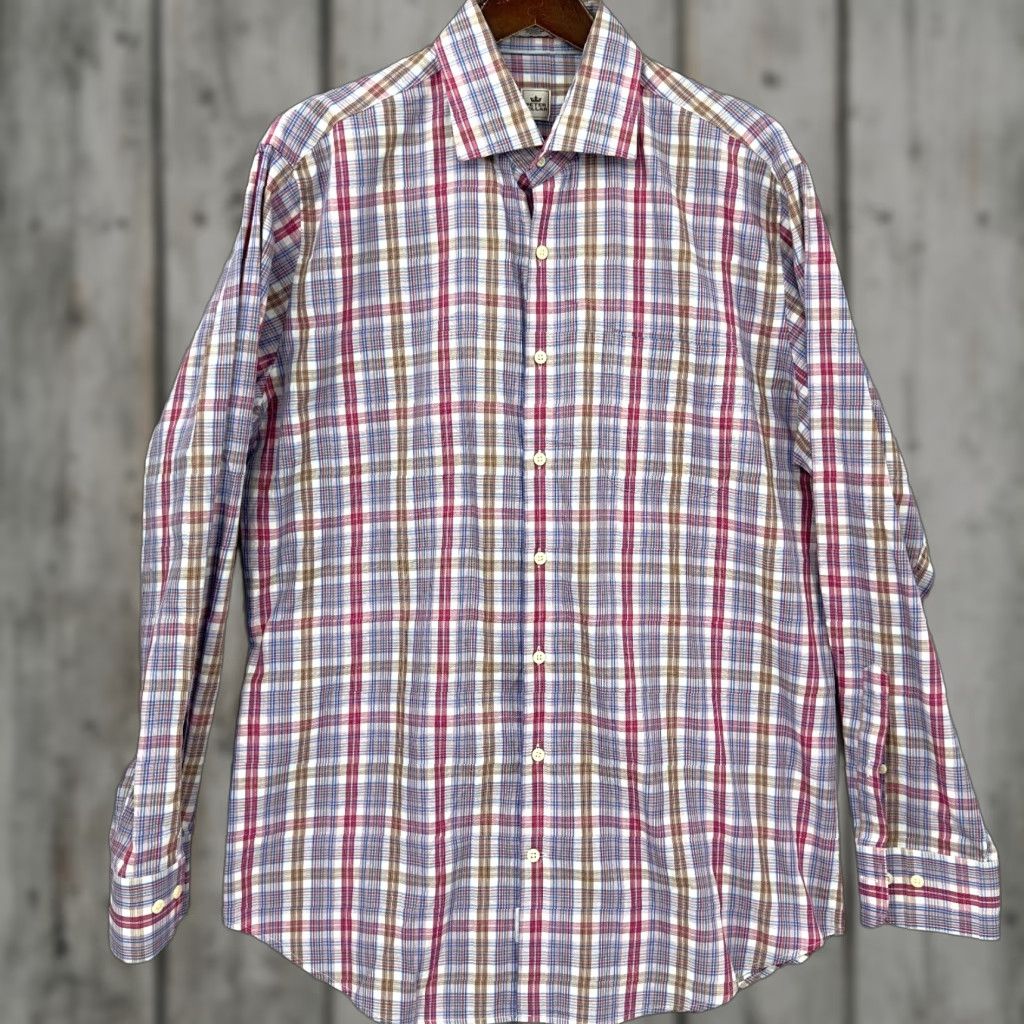 Peter Millar VINTAGE Peter Millar Shirt Men Large Plaid Collared Button Up Casual Business Preppy Dad Size US L / EU 52-54 / 3 - 1 Thumbnail