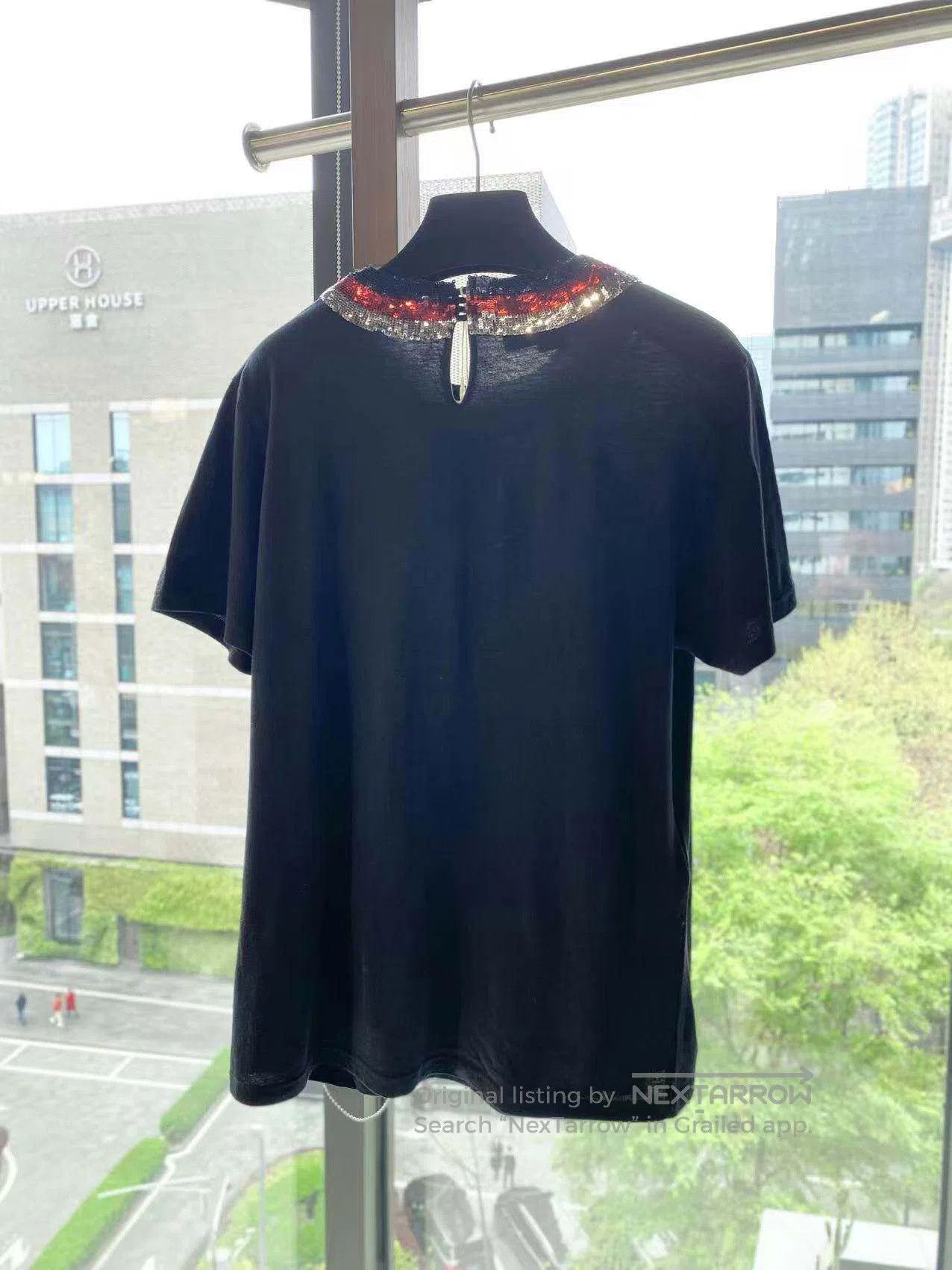 Gucci Guicci Beaded bow collar short-sleeved T-shirt| Size S / US 4 / IT 40 - 3 Thumbnail