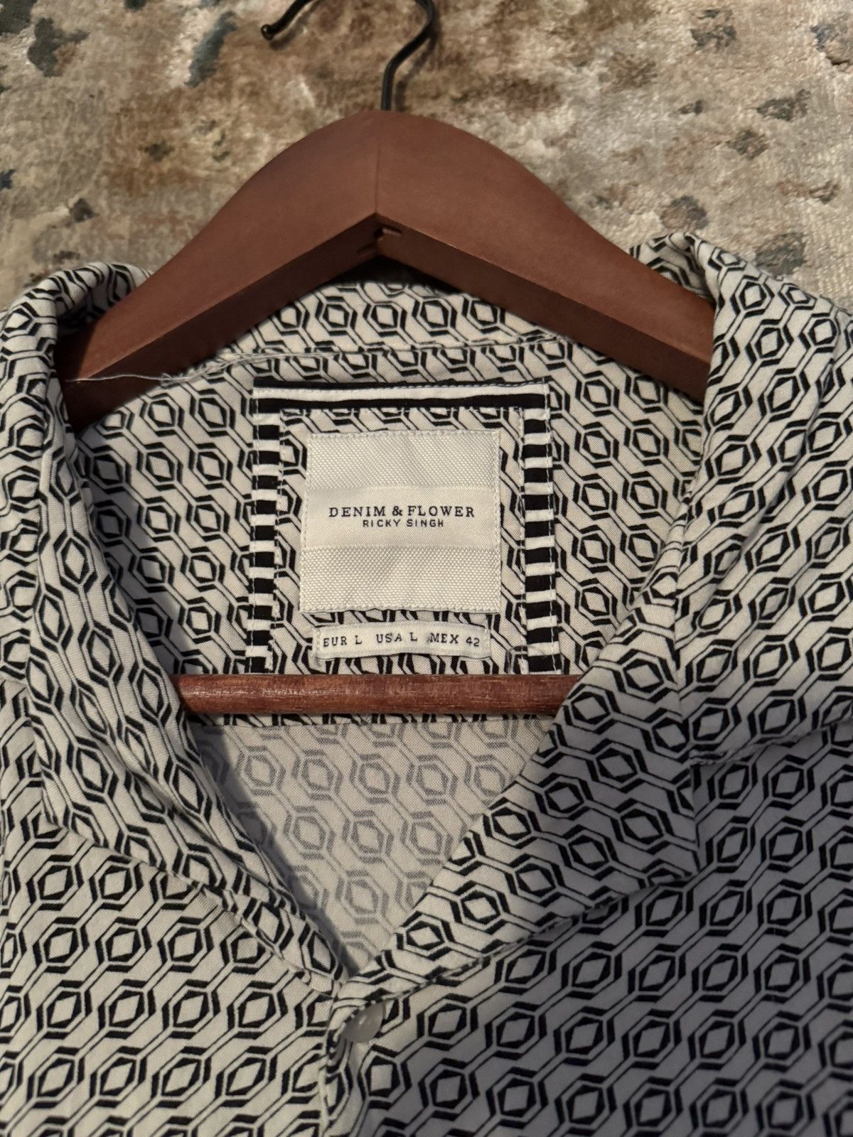 Vintage Black & White Mens Vintage Retro Short Sleeve Camp Button Up Size US L / EU 52-54 / 3 - 2 Thumbnail