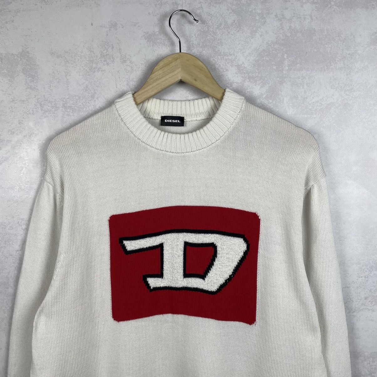 Diesel Big D Logo Cotton Knit Sweater Jumper