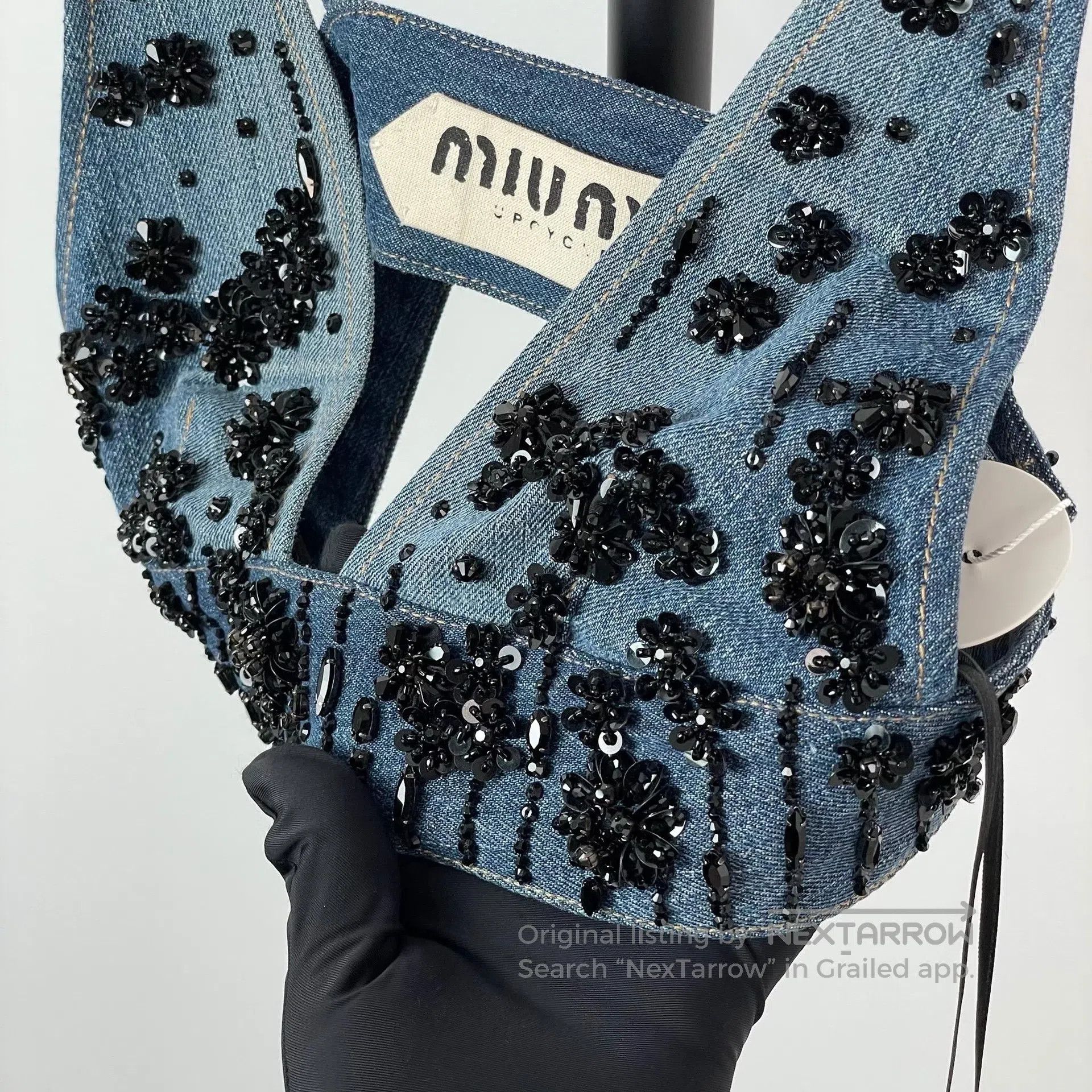 Miu Miu Miu Miu Denim V-neck Short Vest| Size XS / US 0-2 / IT 36-38 - 4 Thumbnail