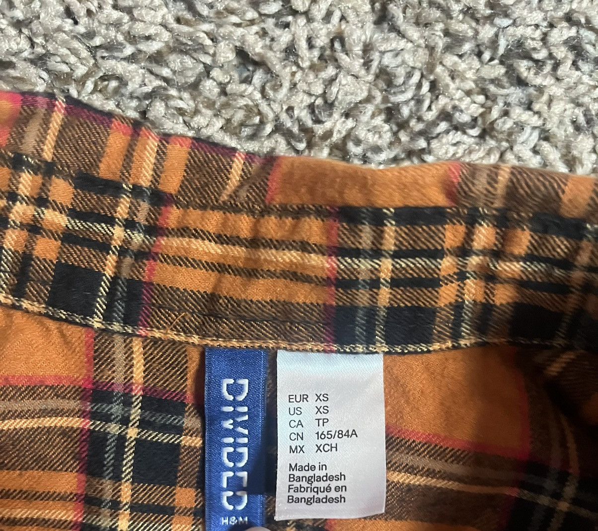 Divided × H&M HM Plaid Flannel Shirt Orange Black Men XS Size US XS / EU 42 / 0 - 3 Thumbnail