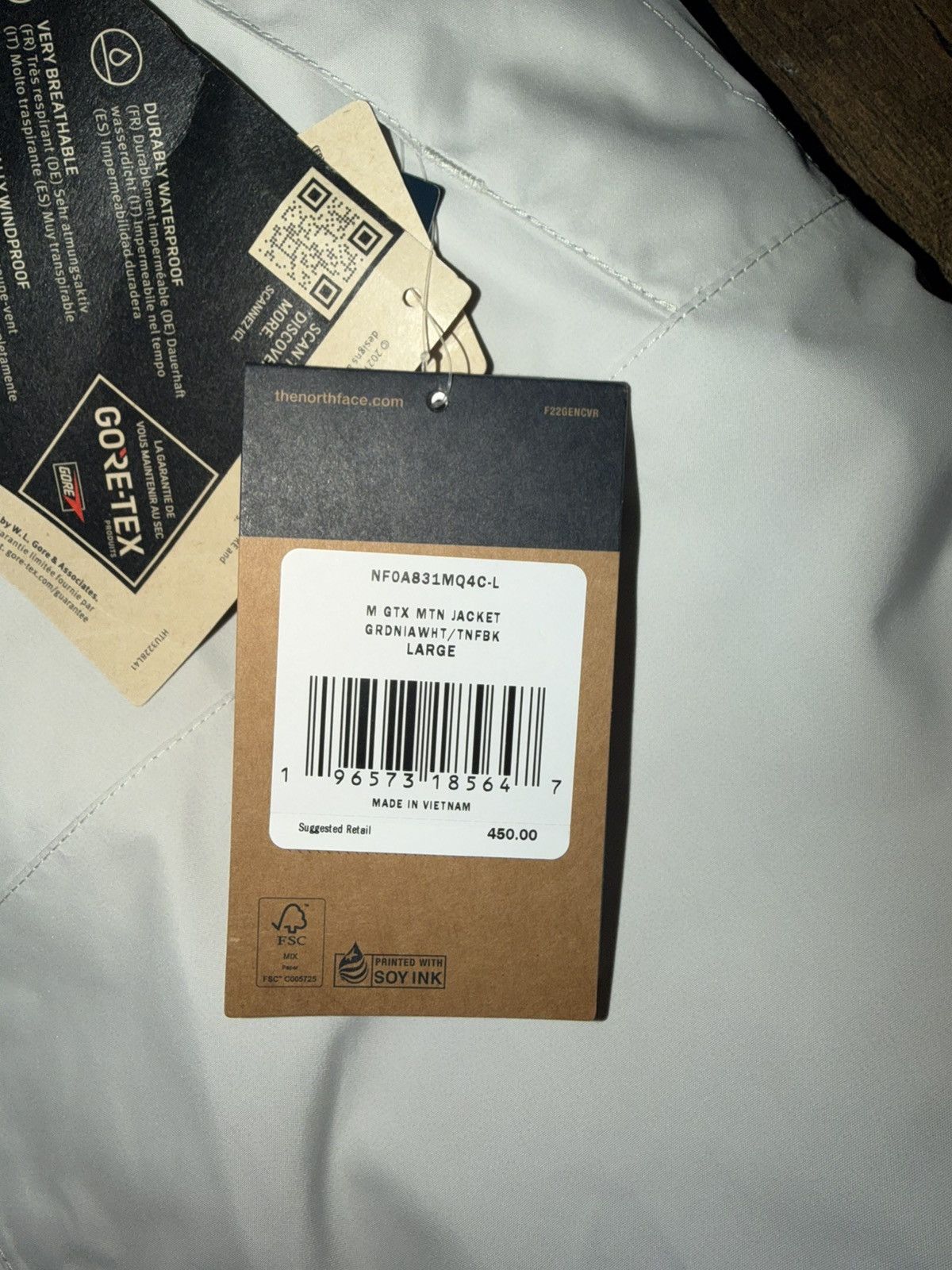 The North Face North Face Men’s GORE-TEX GTX Mountain Jacket - White/Black Size US L / EU 52-54 / 3 - 3 Thumbnail
