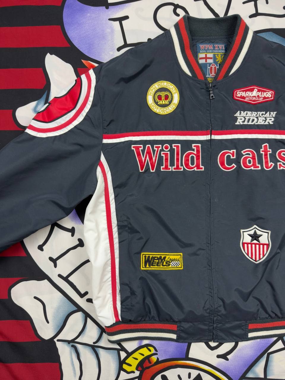 NASCAR Wild Cats 69 Lion club Streetwear Racing Light Jacket 90s Size US M / EU 48-50 / 2 - 3 Thumbnail