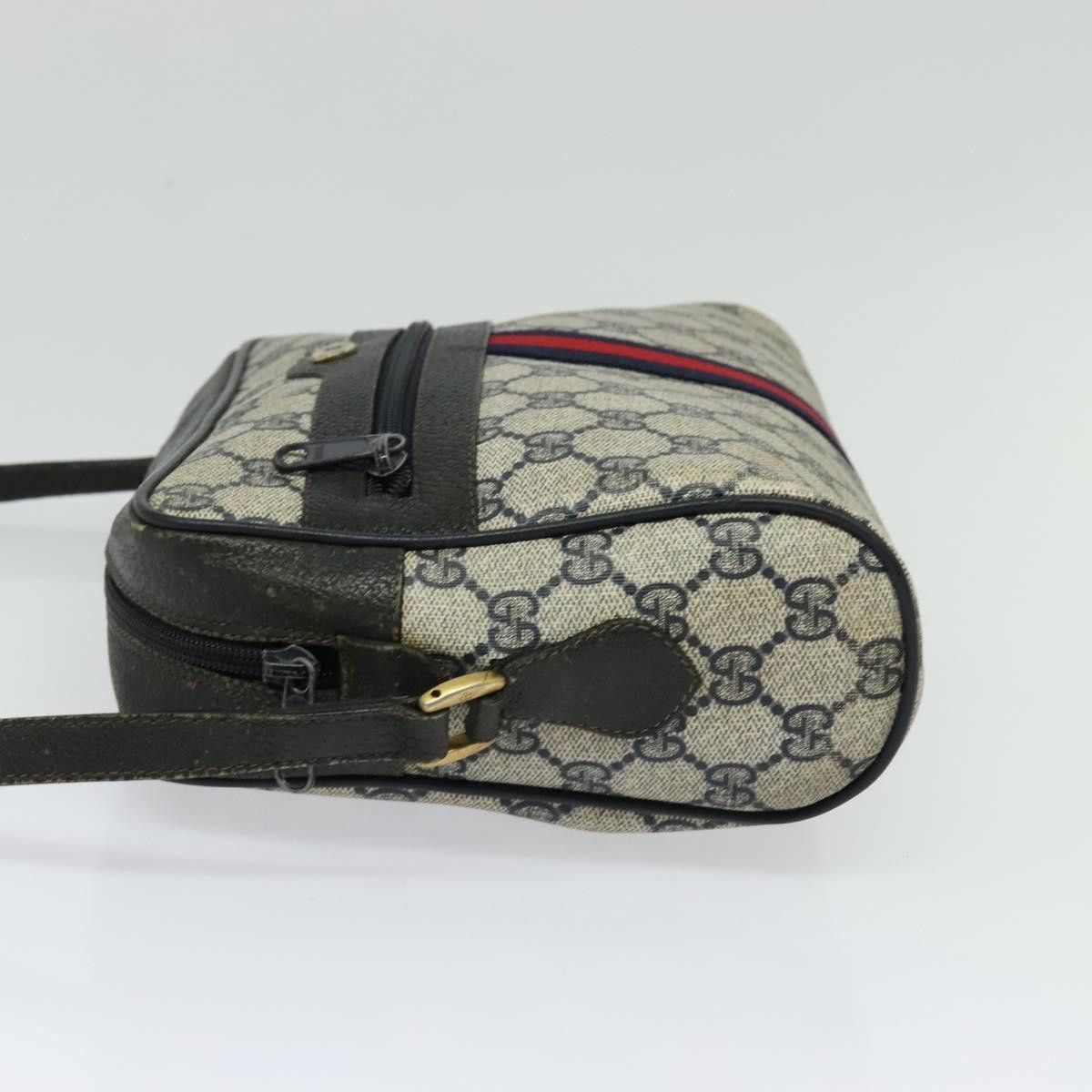Gucci GUCCI GG Supreme Sherry Line Shoulder Bag Pvc Navy Gold 98 Size ONE SIZE - 4 Thumbnail