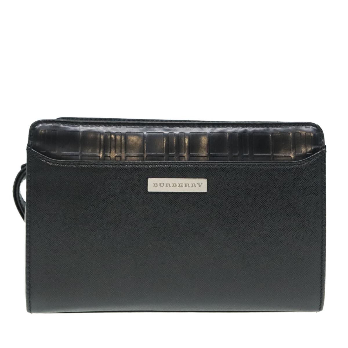 Burberry Black Leather Clutch Bag (Pre-Owned) Size ONE SIZE - 1 Thumbnail