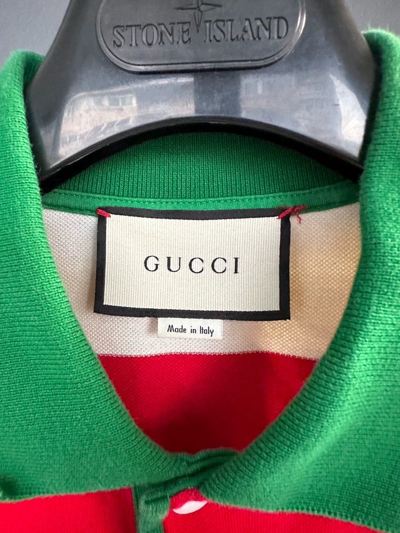 Gucci GucciWhite and red striped classic double G embroidery polo Size US L / EU 52-54 / 3 - 3 Thumbnail