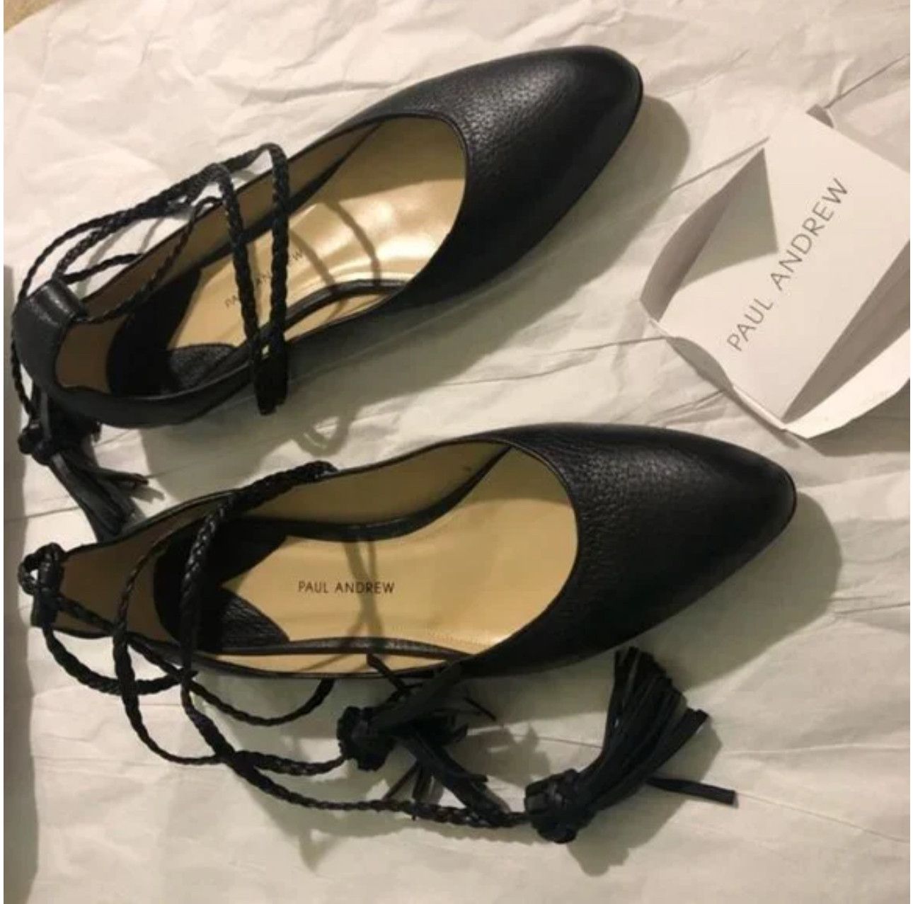 Paul Andrew Paul Andrew Wrap Tassel Ballerina Flats Black Size US 10 / IT 40 - 3 Thumbnail
