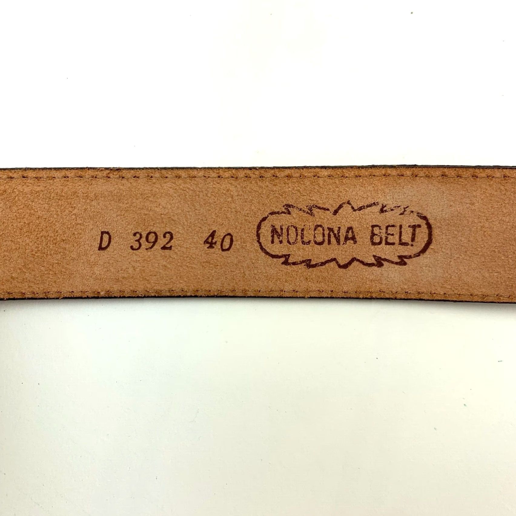 Vintage VINTAGE Nocona Brown Leather Belt Size 40 D 392 (B) Men Leather 1990s Brown Belt 1.25" Wide 44" Long Size ONE SIZE - 3 Thumbnail