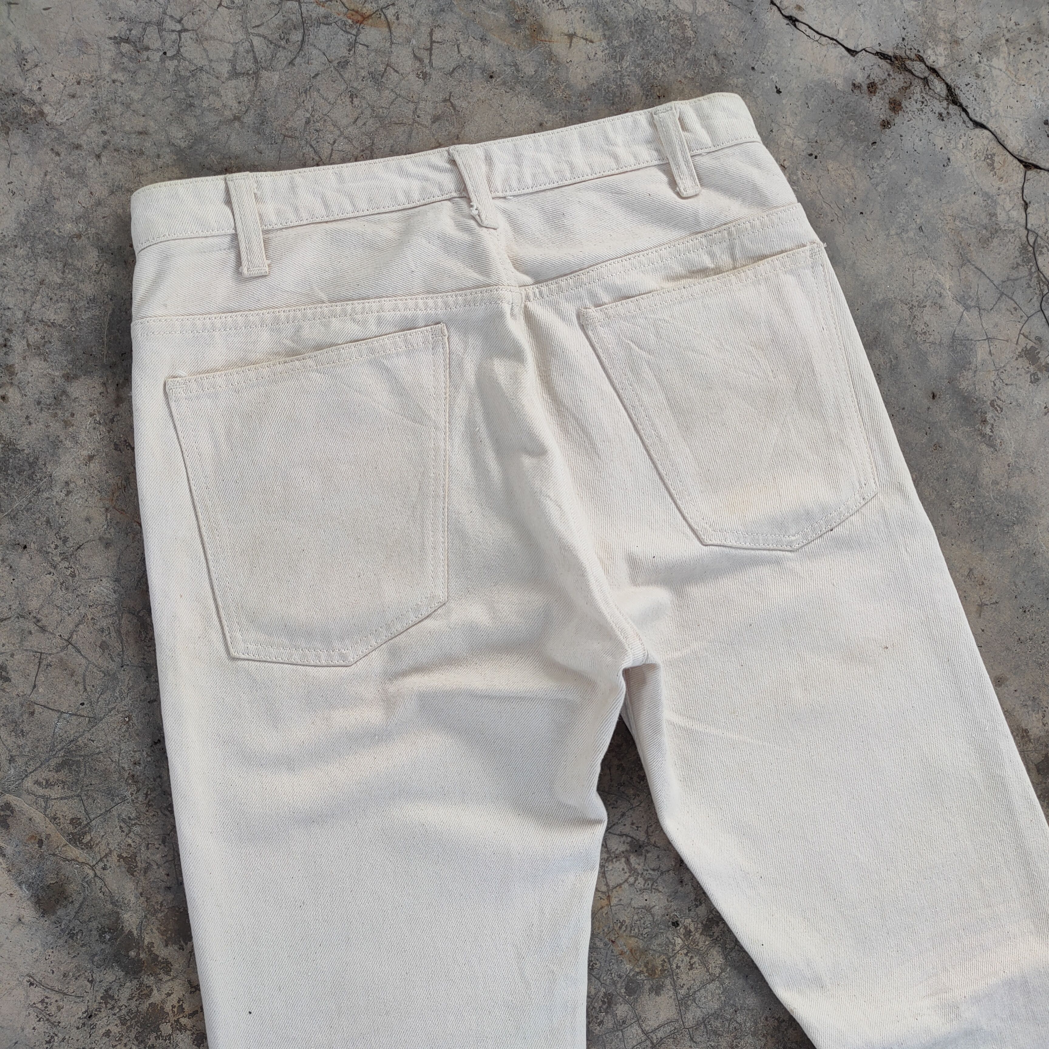 Unused VINTAGE UNUSED SKINNY FADED WHITE YELLOW JEANS DENIM PANTS Size US 32 / EU 48 - 12 Thumbnail
