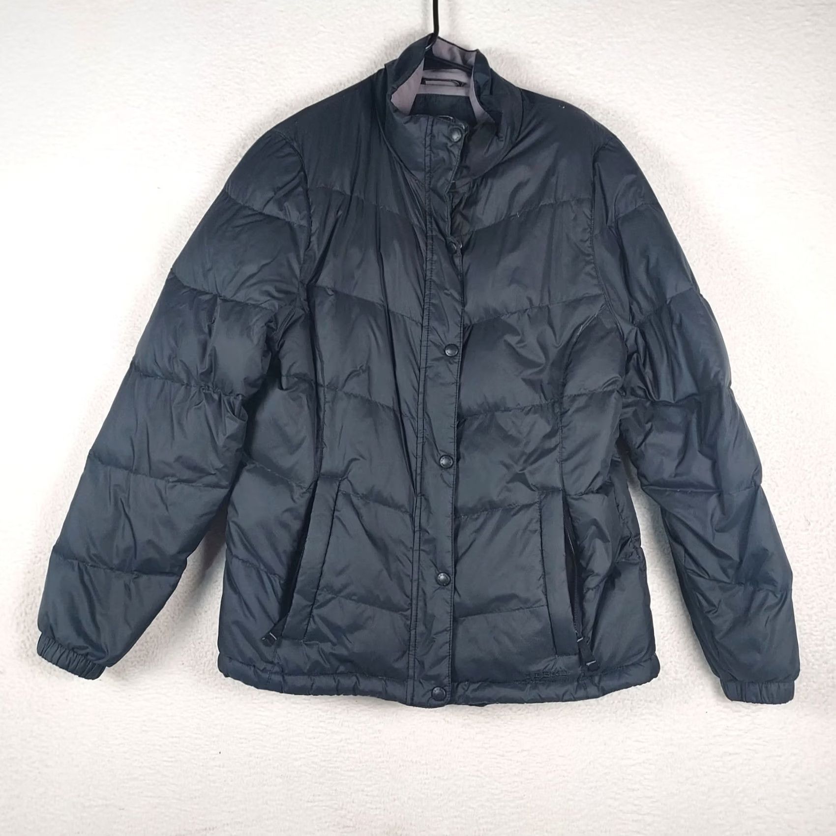 Vintage L.L. Bean Black Down Insulated Puffer Jacket Womens Small Zip Casual Outdoor Quilted Coat Size S / US 4 / IT 40 - 2 Thumbnail