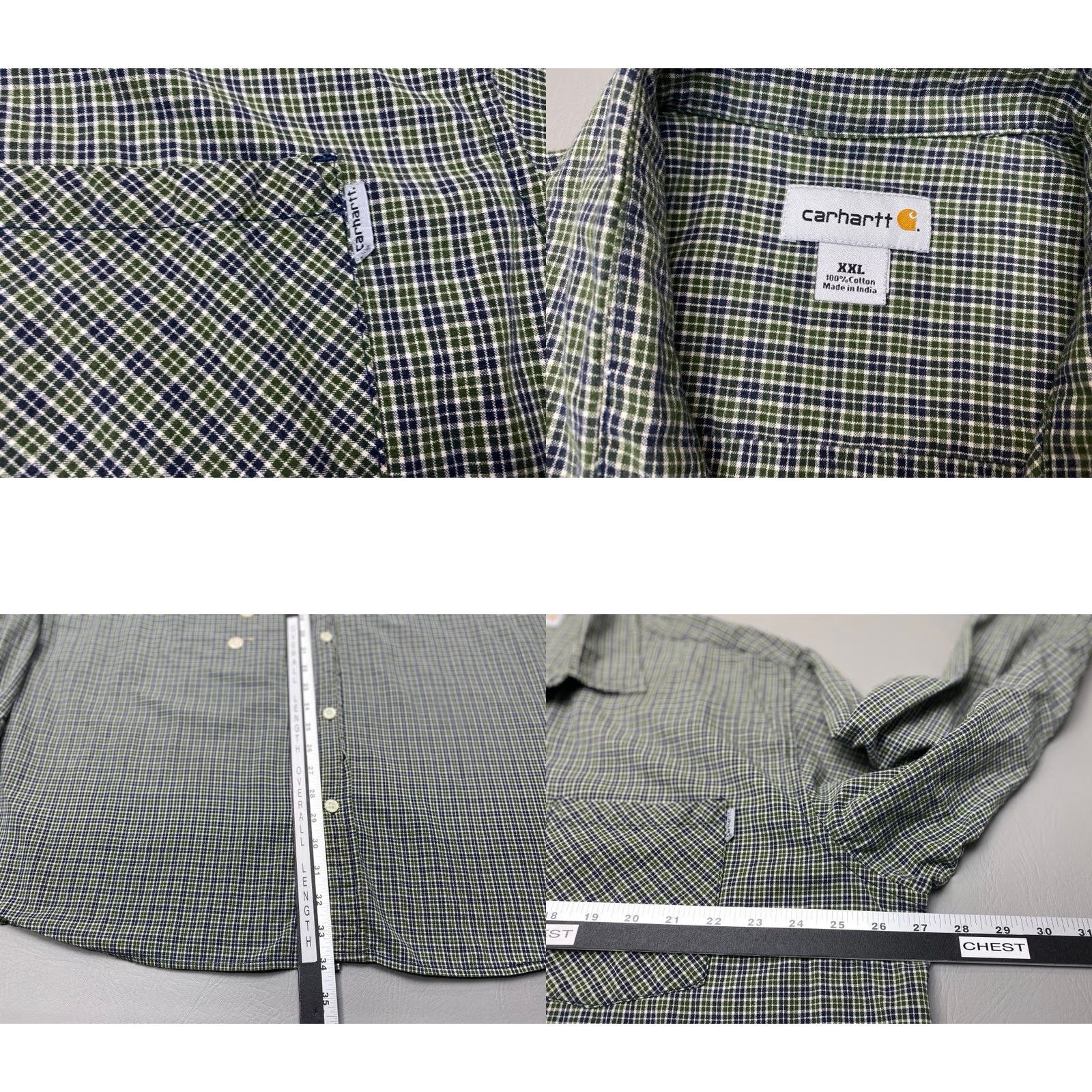 Carhartt VINTAGE Carhartt Button Down Work Shirt Size 2XL Plaid Long Sleeve S220 FTG Green 8283 Size US XXL / EU 58 / 5 - 8 Thumbnail