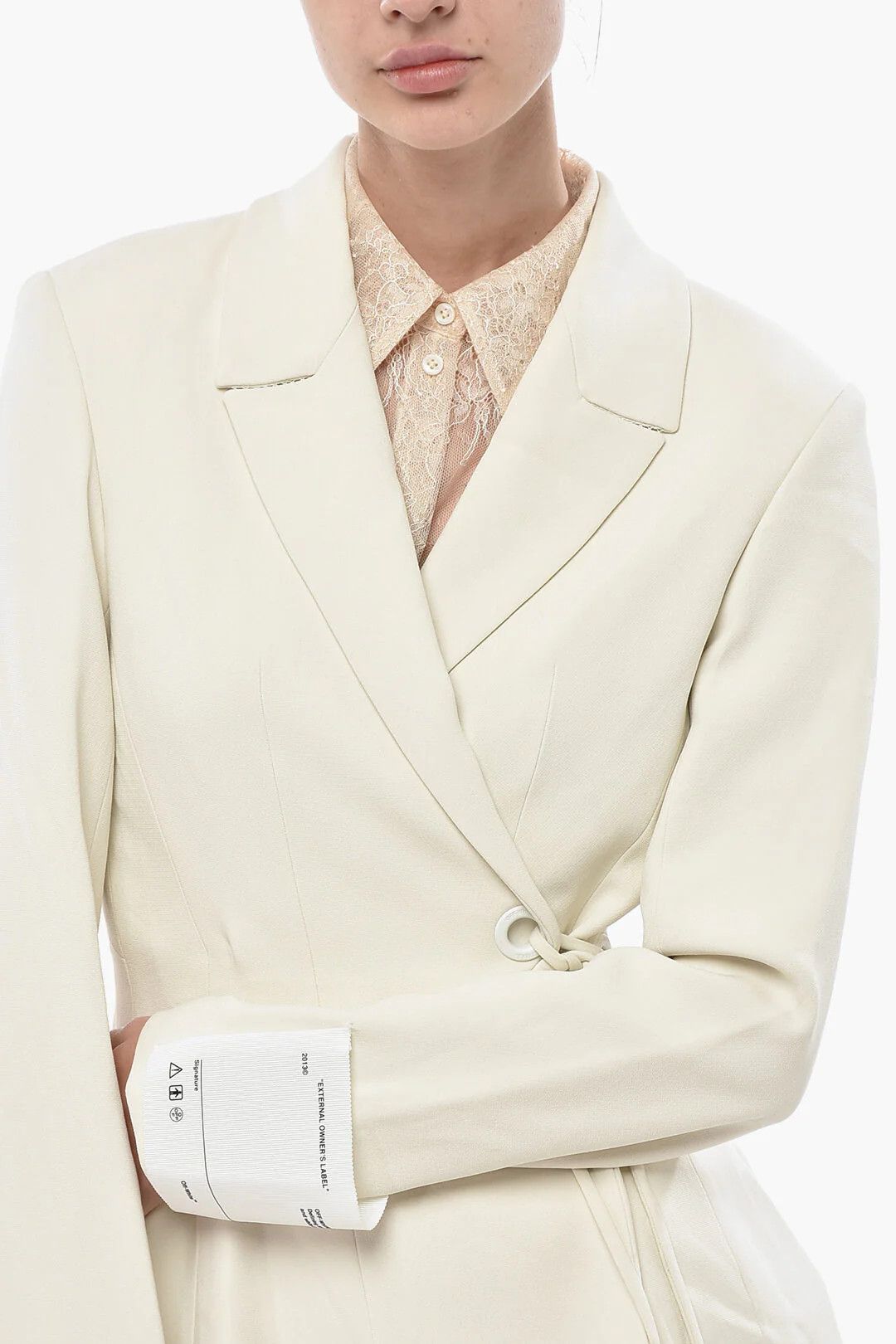 Off-White og1mm0426 Lined Blazer in White Size S / US 4 / IT 40 - 3 Thumbnail