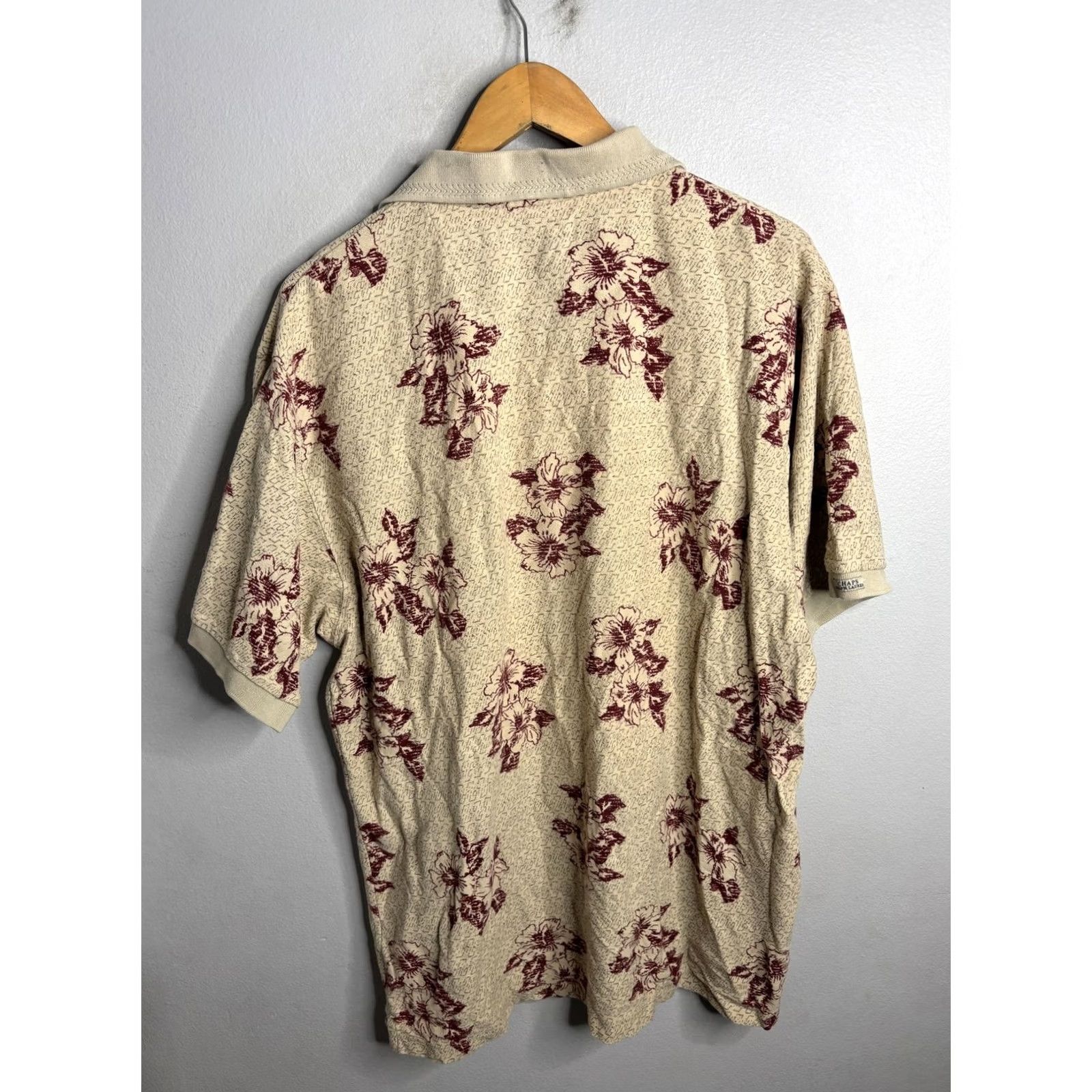 Chaps Chaps Ralph Lauren Polo Shirt Mens XL Beige Red Floral Print Casual Size US XL / EU 56 / 4 - 4 Thumbnail