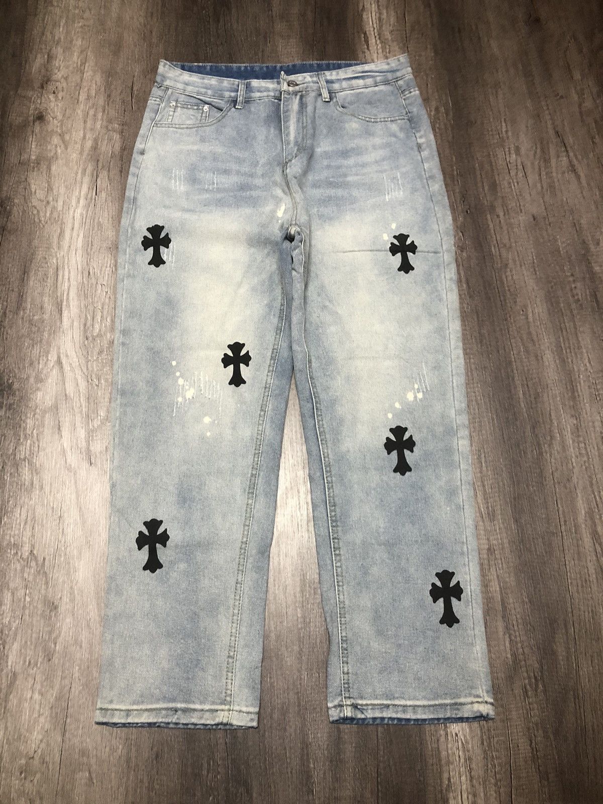 Designer × Japanese Brand Japanese Brand Design Chrome Heart Denim Jeans Size US 34 / EU 50 - 3 Thumbnail