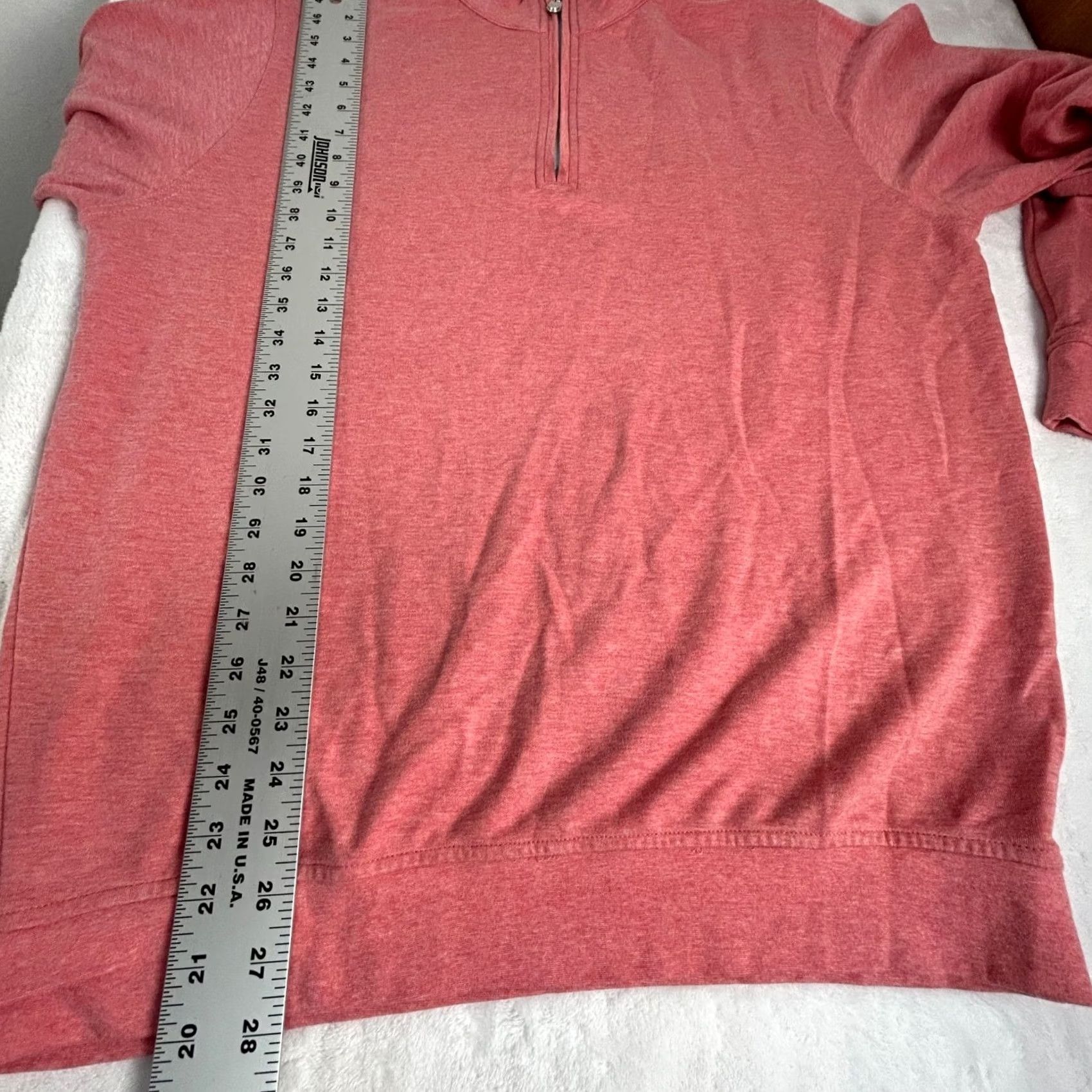 Peter Millar Peter Millar Mens Pink Pullover 1/4 Zip Knit Sweater Large Cotton Modal Long Sleeve Mock Neck Casual Golf Winter Fall Spring Mens Size US L / EU 52-54 / 3 - 8 Thumbnail