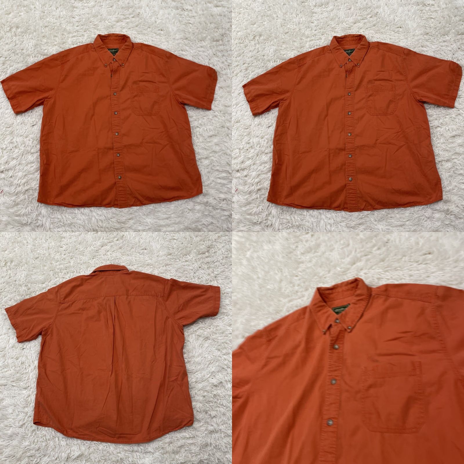 Eddie Bauer VINTAGE Eddie Bauer Button-Up Camp Shirt Men XL Orange Twill Oxford Retro 80s Classic Button-Down Collared Short Sleeve Mens Button-Up Shirt Size US XL / EU 56 / 4 - 9 Thumbnail