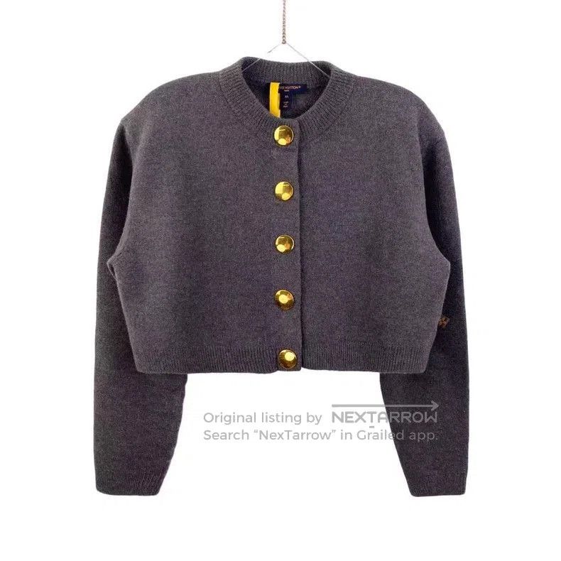 Louis Vuitton Louis Vuitton Gray Gold Button Cardigan XS. Size US XS / EU 42 / 0 - 1 Thumbnail