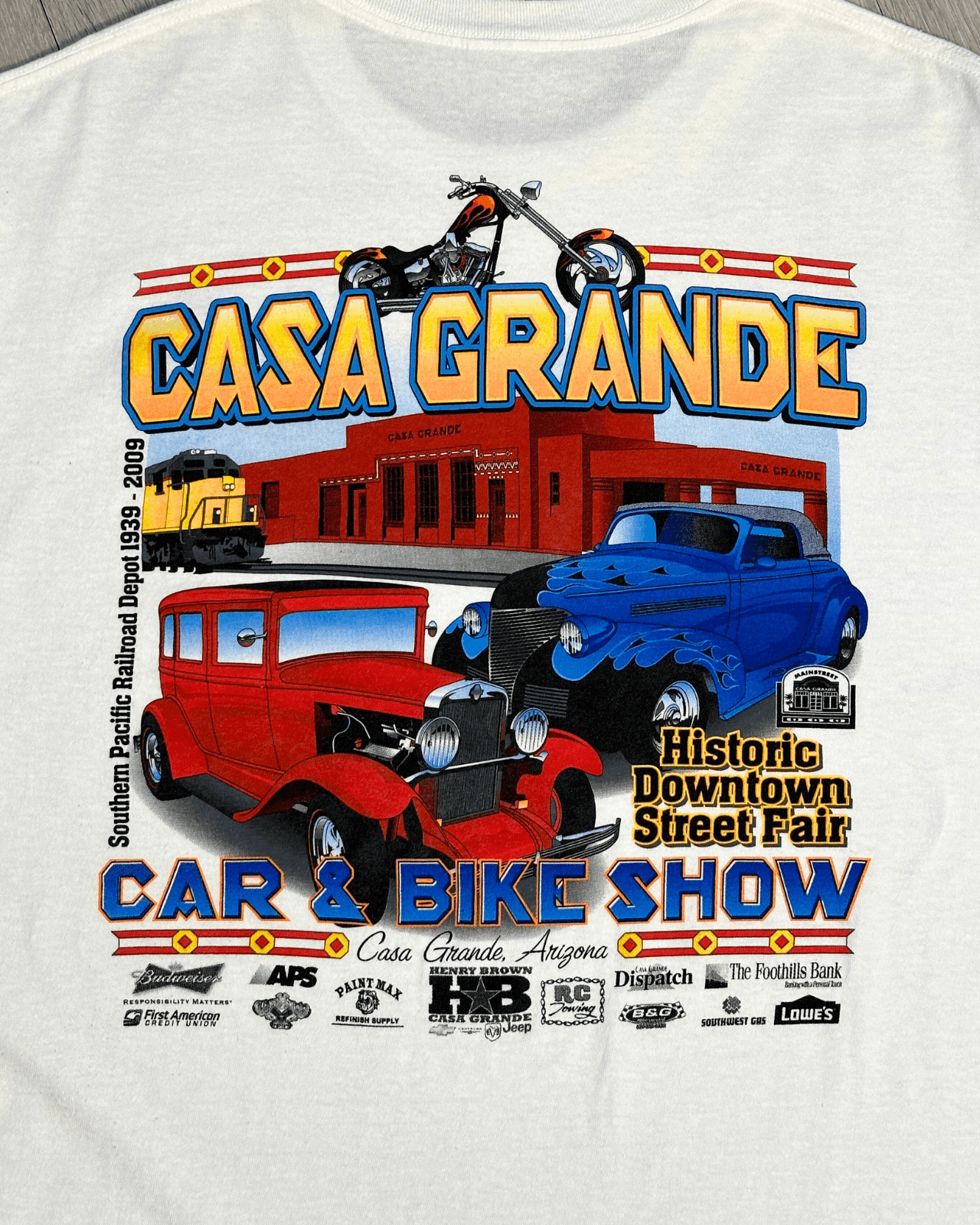 Vintage 2012 Casa Grande Arizona Car & Bike Show T-Shirt - Large Size US L / EU 52-54 / 3 - 3 Thumbnail